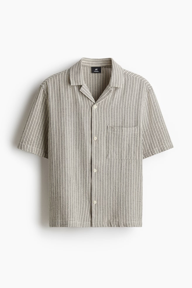 Freizeithemd mit Struktur in Regular Fit - Beige/Gestreift/Cremefarben/Grün - 1