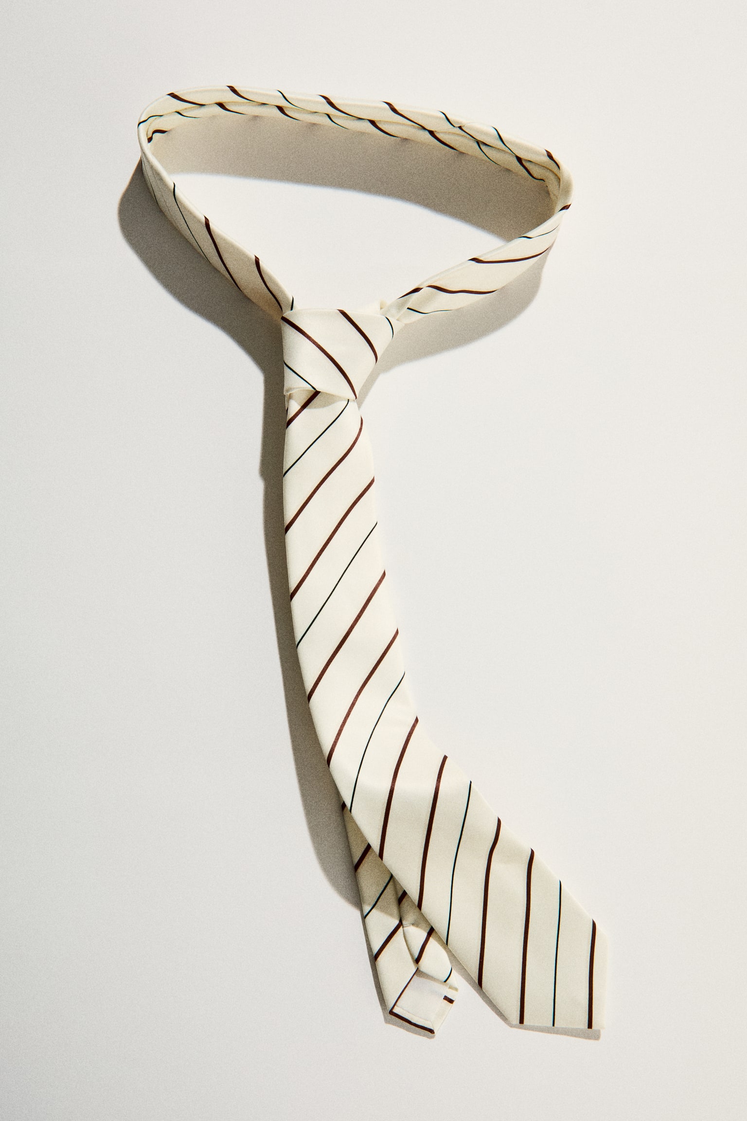 Satin tie - White/Brown striped/Black/Light beige/Floral/Navy blue/Patterned - 1
