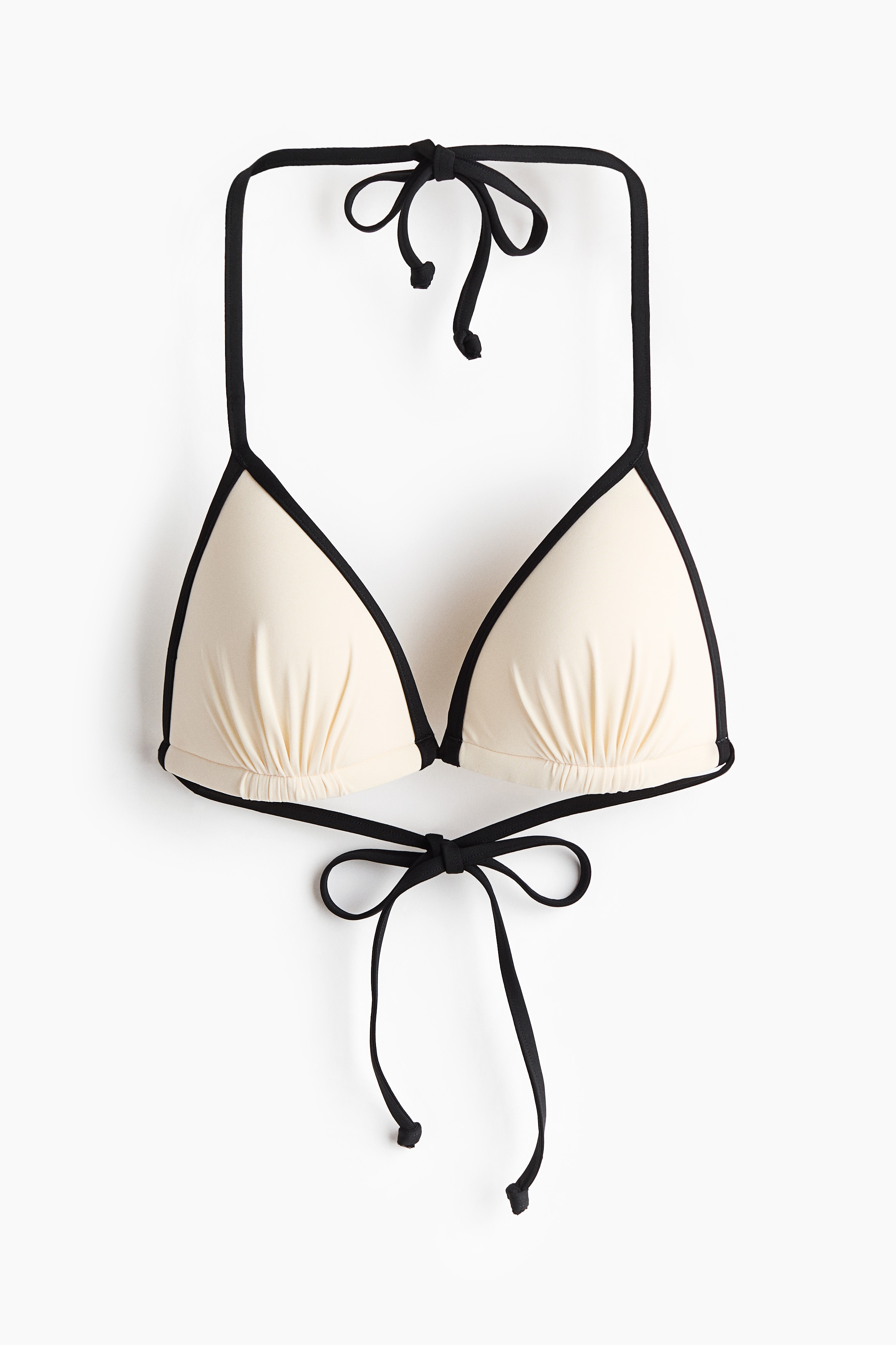 Top de bikini de triángulo con push-up - Crema/Negro/Rojo/Marrón oscuro/Blanco/Negro