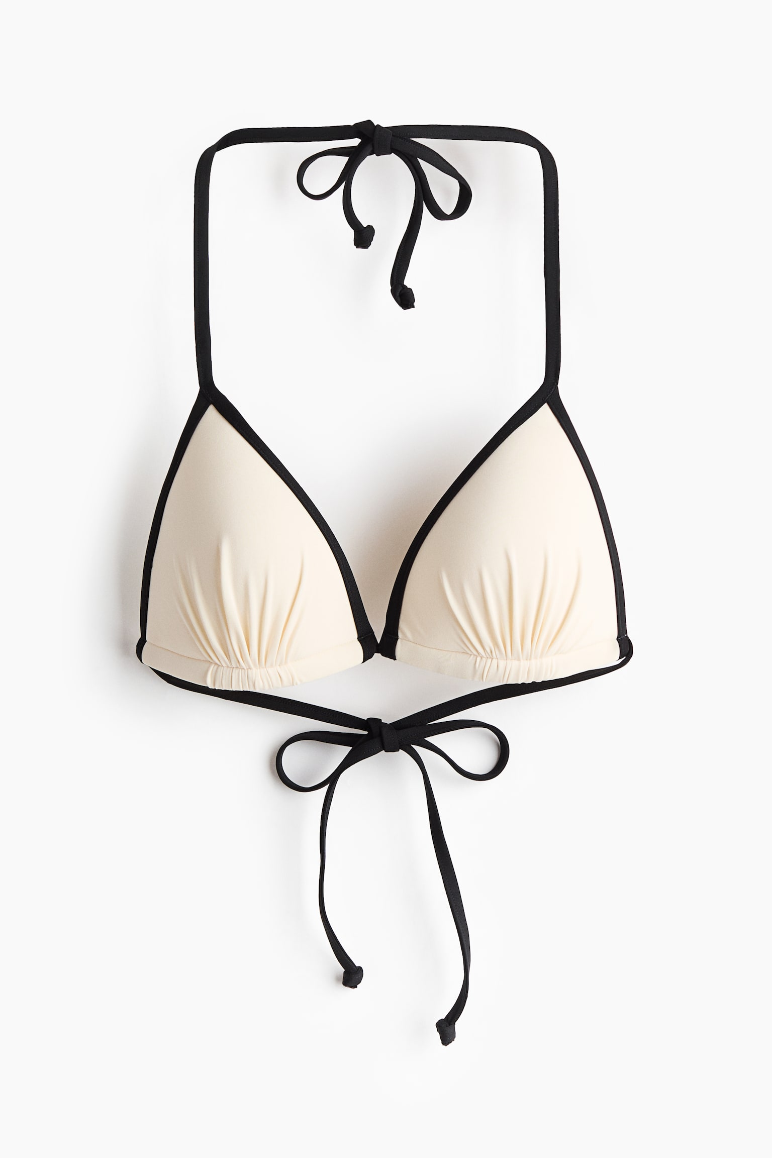 Haut de maillot triangle pigeonnant - Crème/noir/Brun foncé - 1