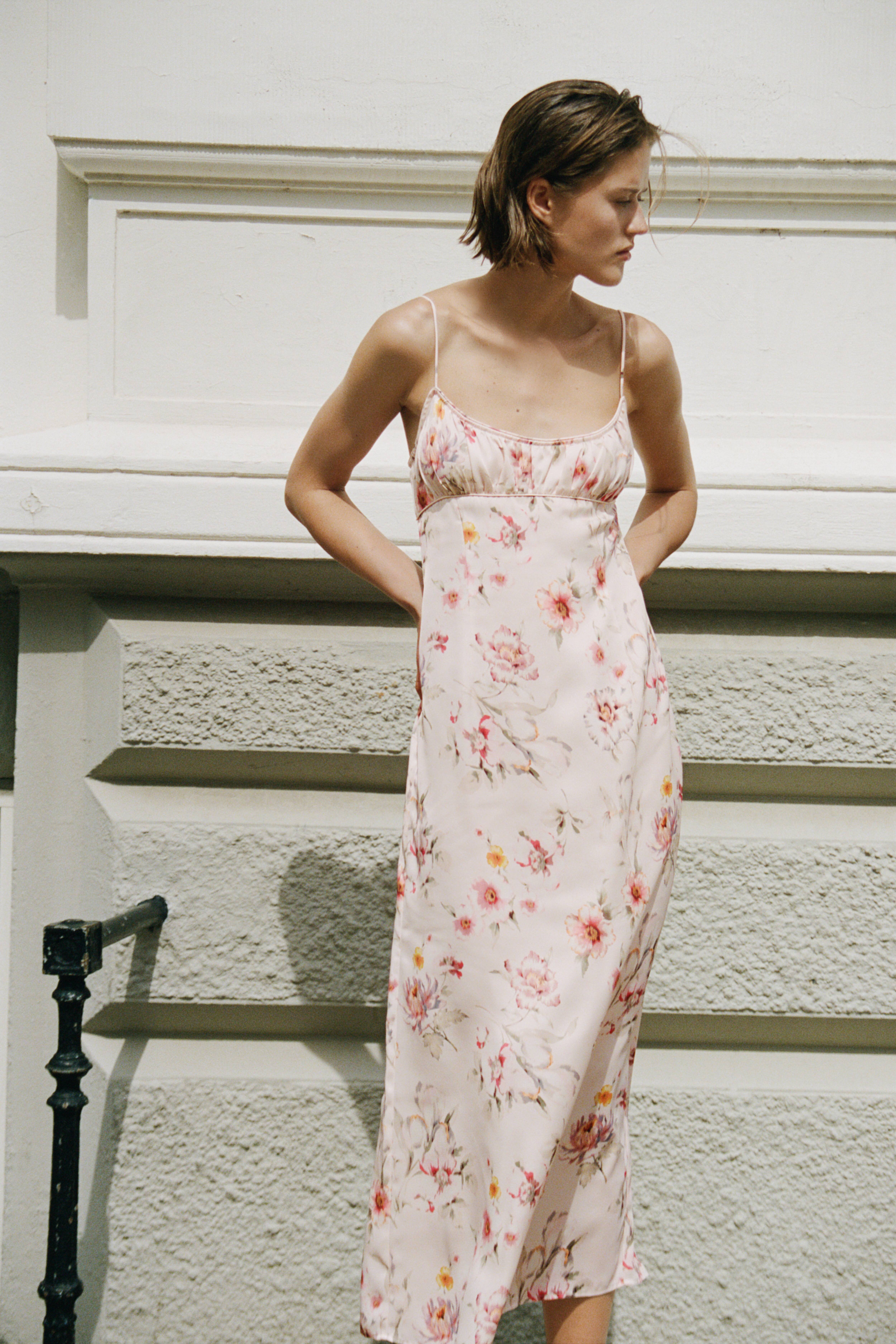 Robe imprimée à bretelles fines