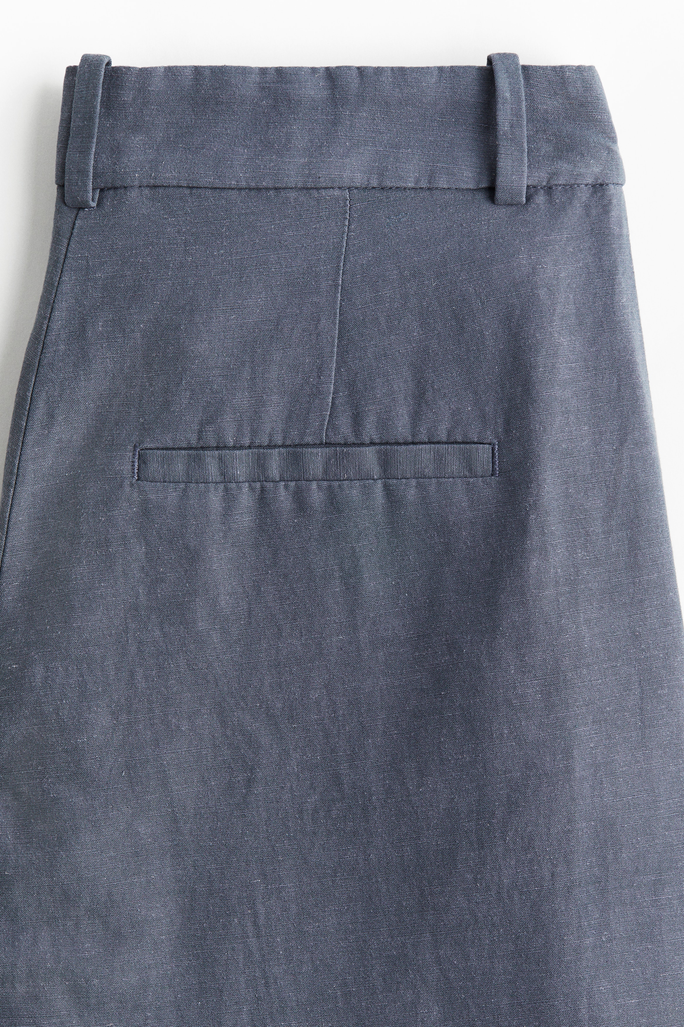 Wide linen-blend trousers