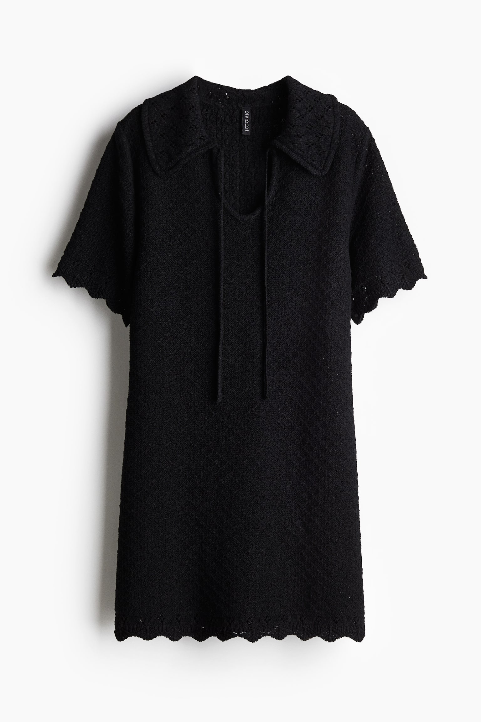 Женское платье H&M Pointelle-Knit, цвет: Чёрный — фото 1