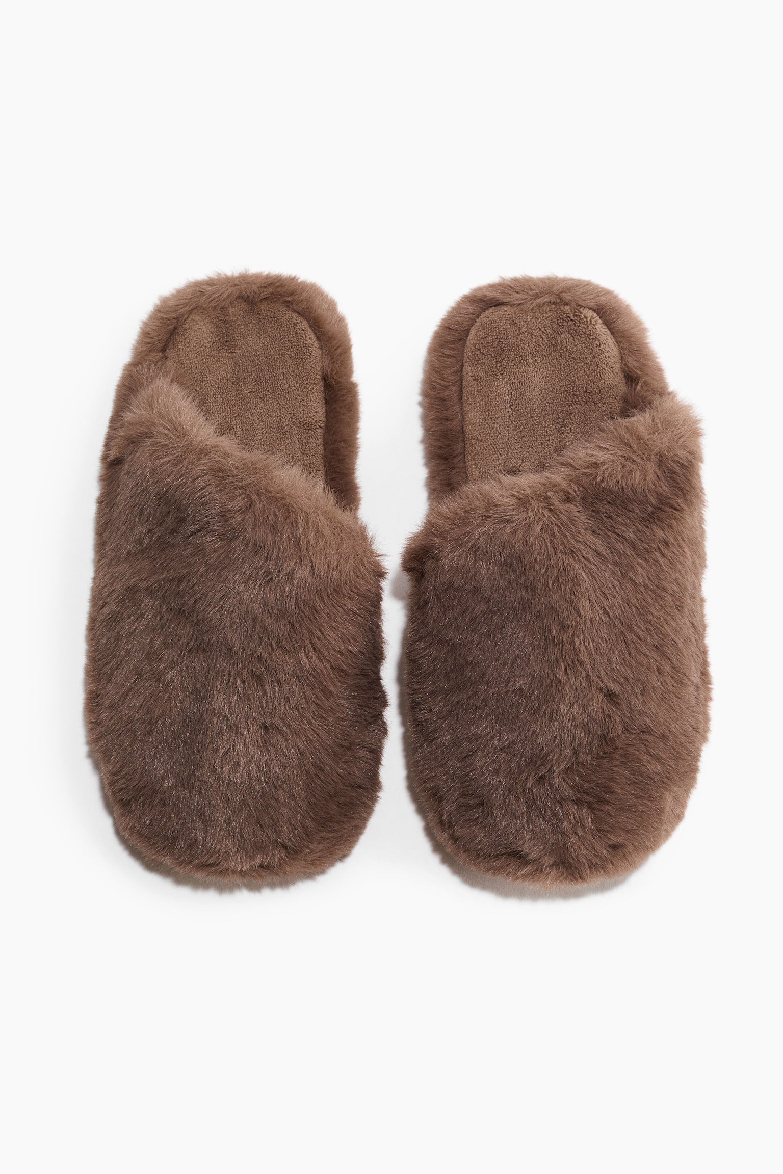 Женские тапочки H&M Fluffy Slippers, цвет: Коричневый — фото 4