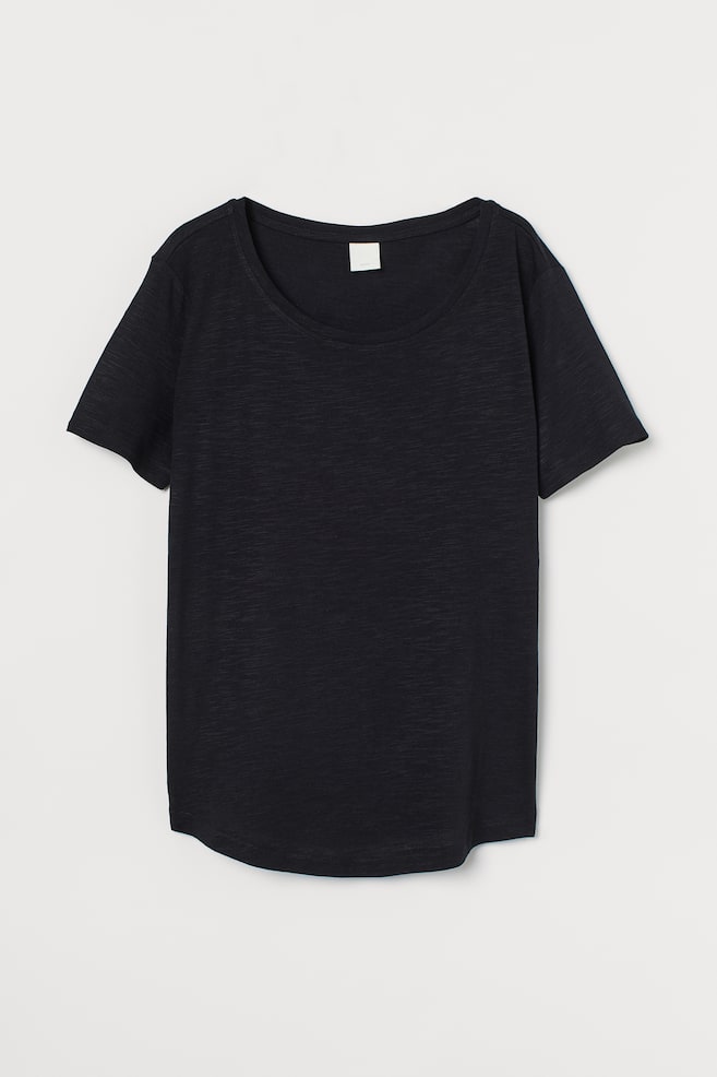 T-Shirt aus Modalmix - Schwarz/Weiß/Marineblau/Weiß gestreift/Hellrosa/Helles Blaugrau - 2