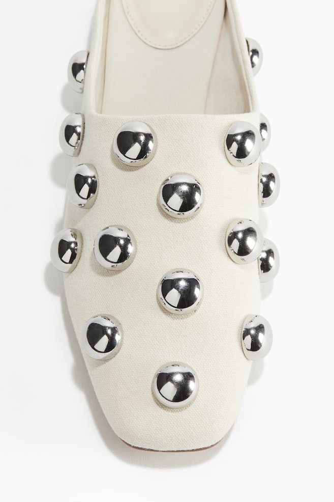 Pyntede slip-ons - Creme/Sølv/Beige/Guld/Sort/Similisten - 1