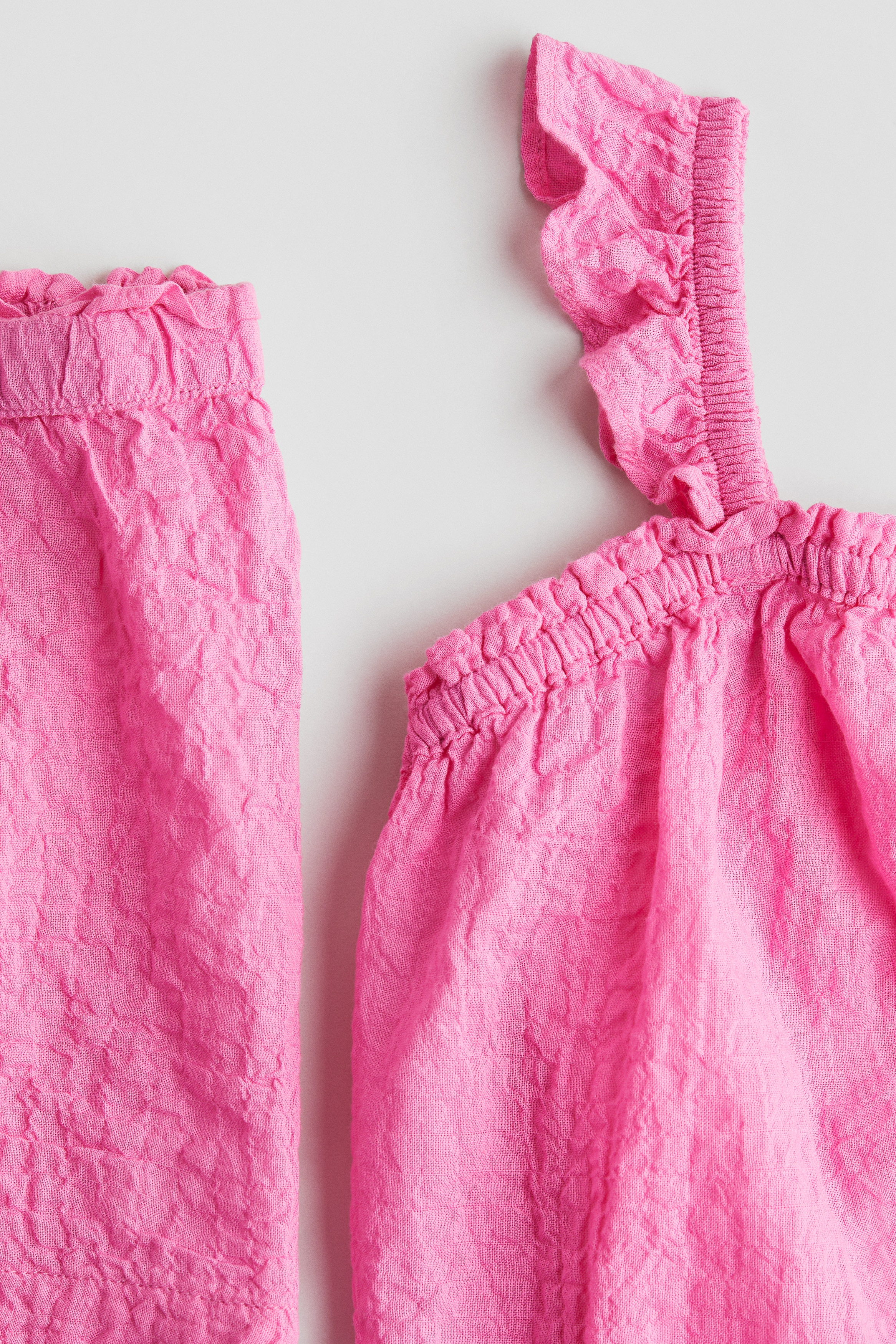 2-Piece Crinkled Cotton Set - Cerise - Kids | H&M US