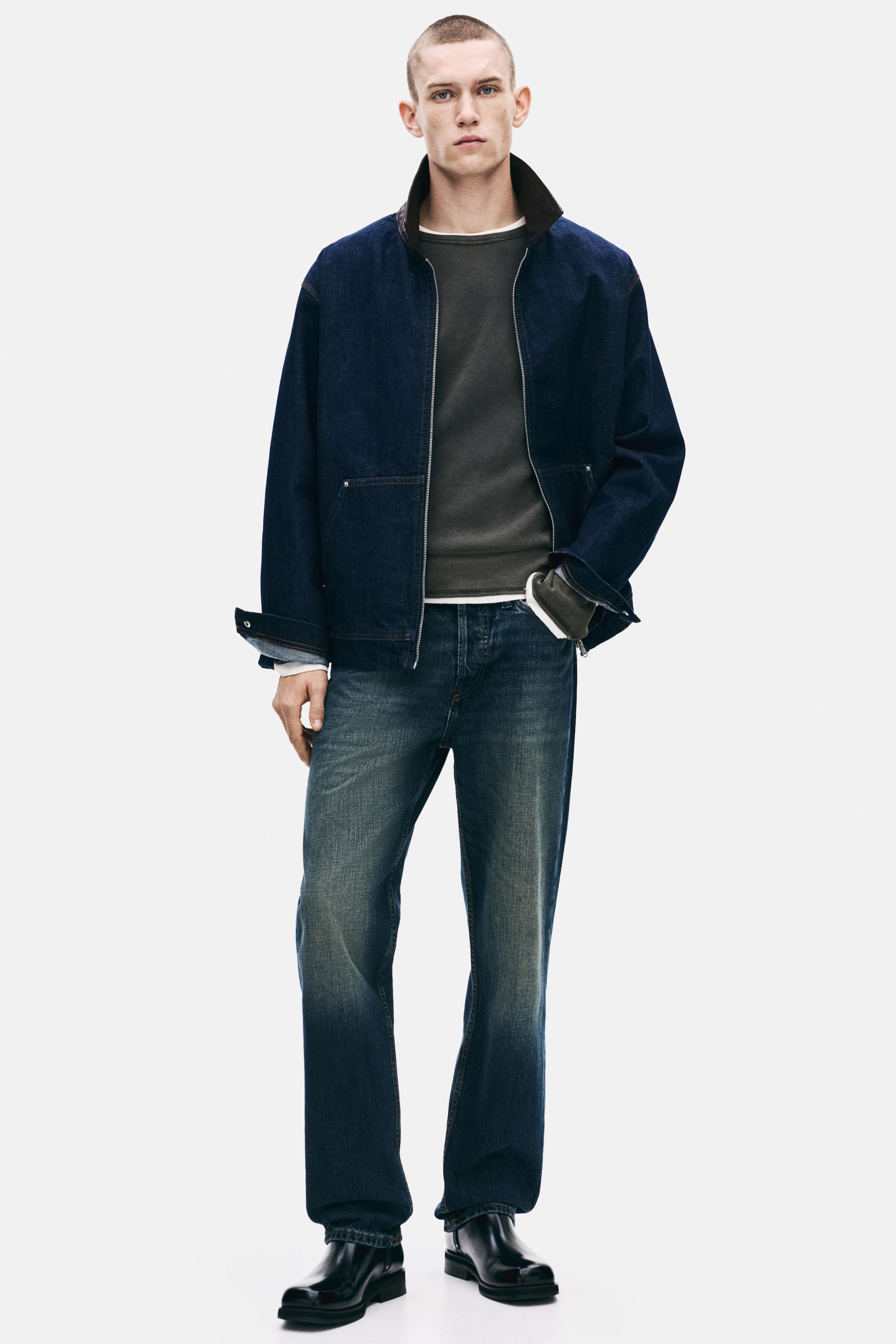 View larger image: Original Straight Jeans - Washed dark denim blue - Men | H&M US 1