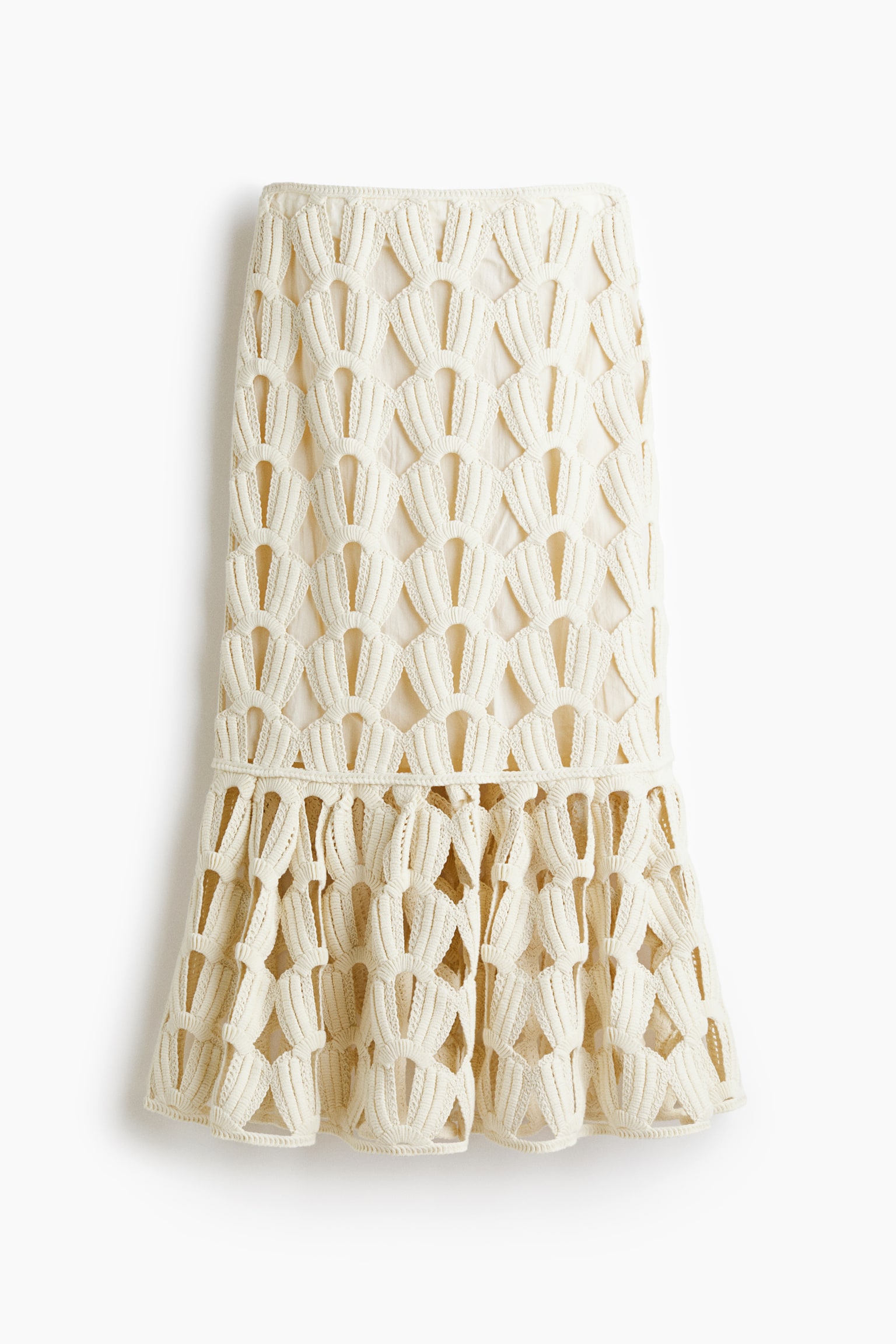 Crochet-look skirt - Cream - 2
