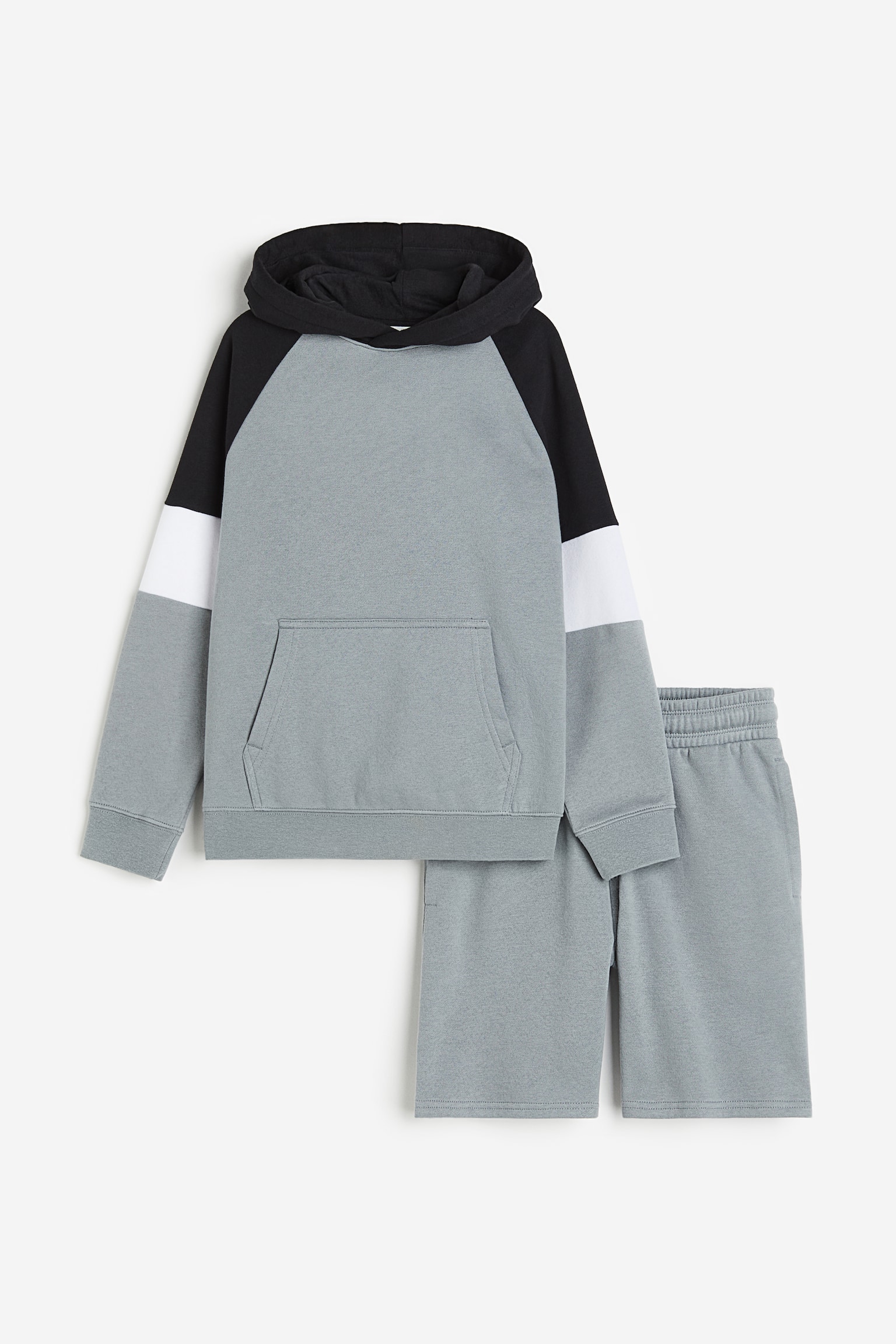 2-piece sweatshirt set - Grey/Block-coloured - 1