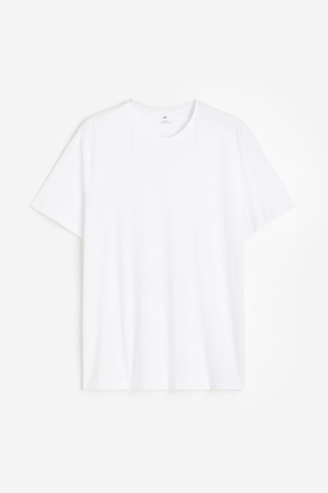 5-pack Slim Fit T-shirts - White/White/Black/Grey/Beige/Green/Khaki green/dc - 3