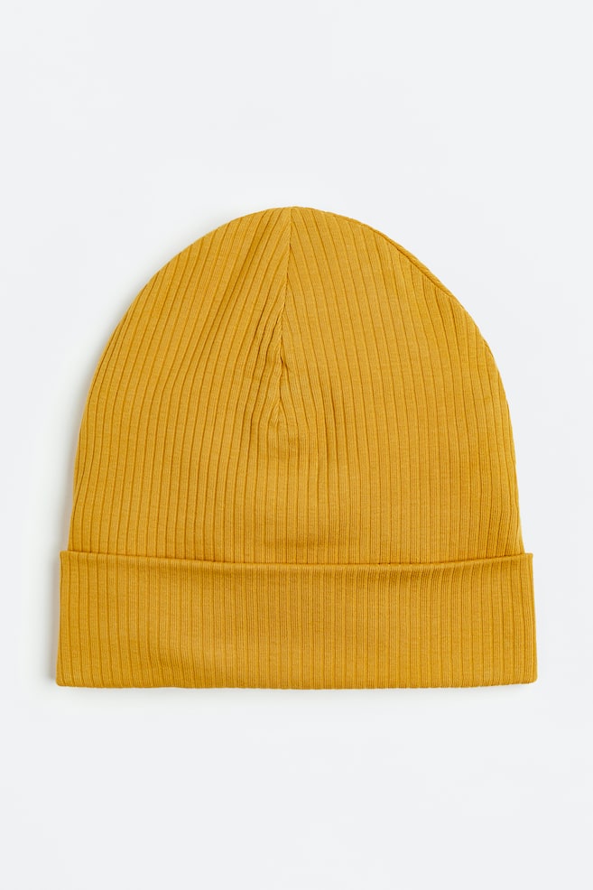 Ribbed jersey hat - Mustard yellow/Light khaki green/Light blue/Terracotta - 1