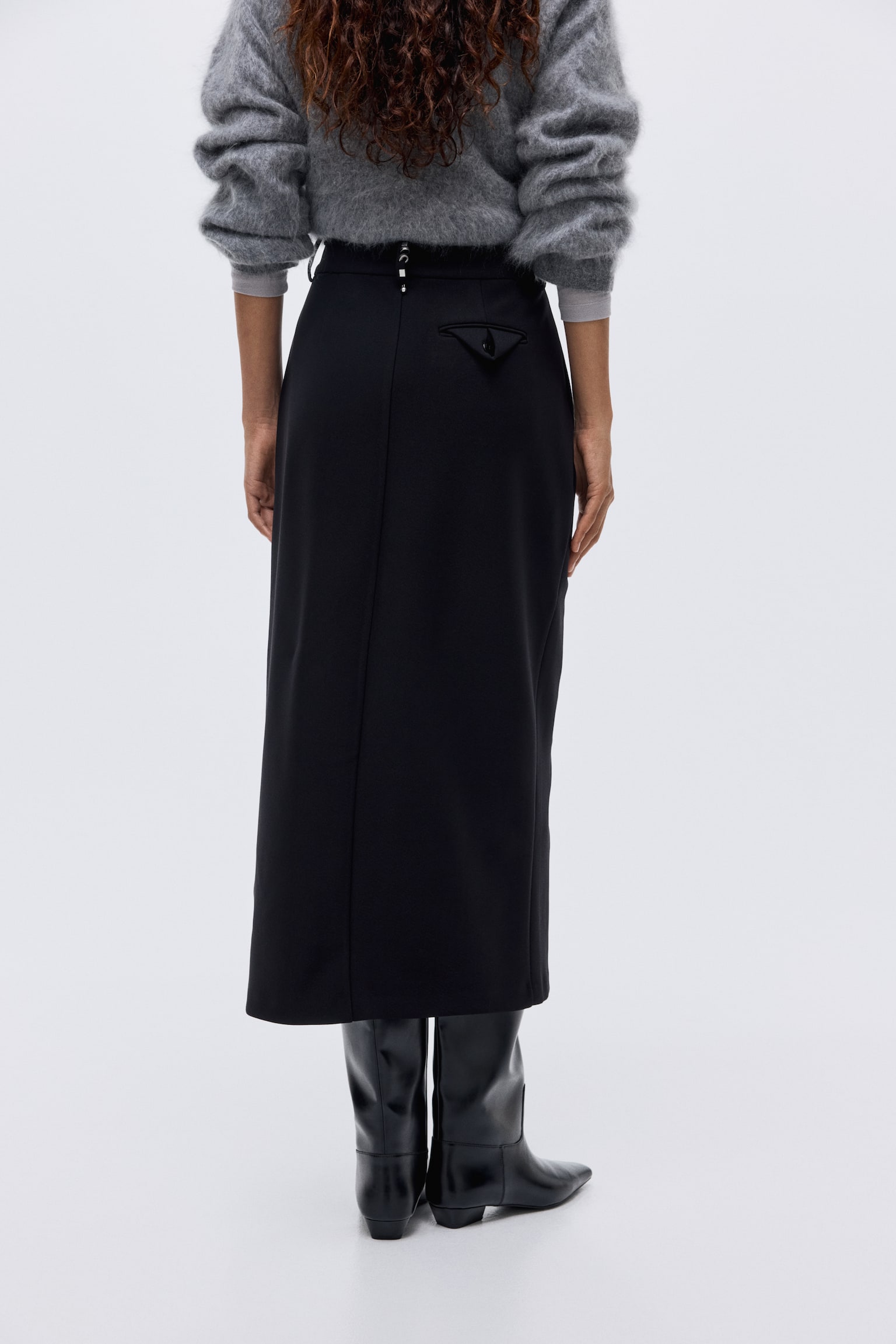 Rivet-detail pencil skirt - Black - 5