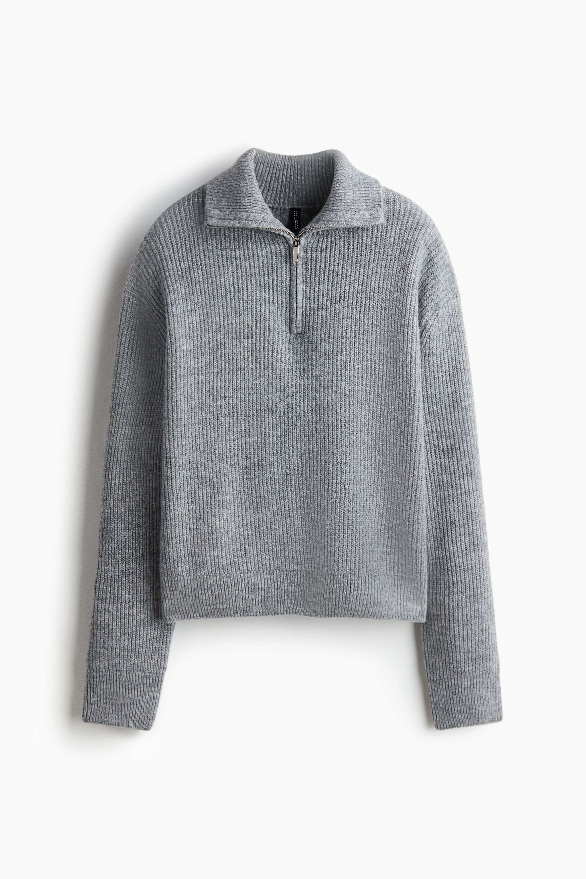 ハーフジップセーター - グレーメランジ/クリーム/ダークブルー