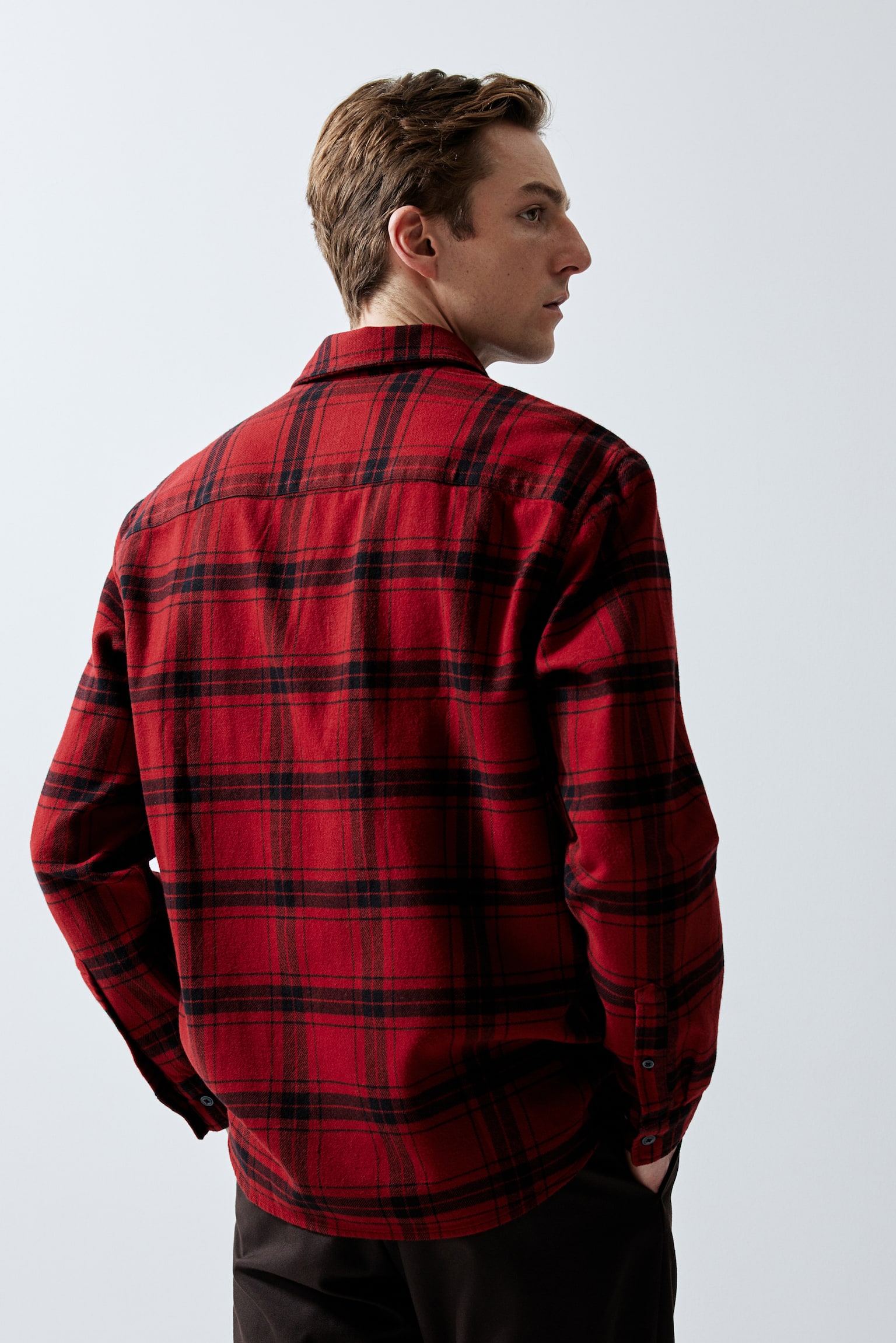 Regular Fit Flannel shirt - Red/Black checked/Beige/Checked/Dark blue/Checked - 6