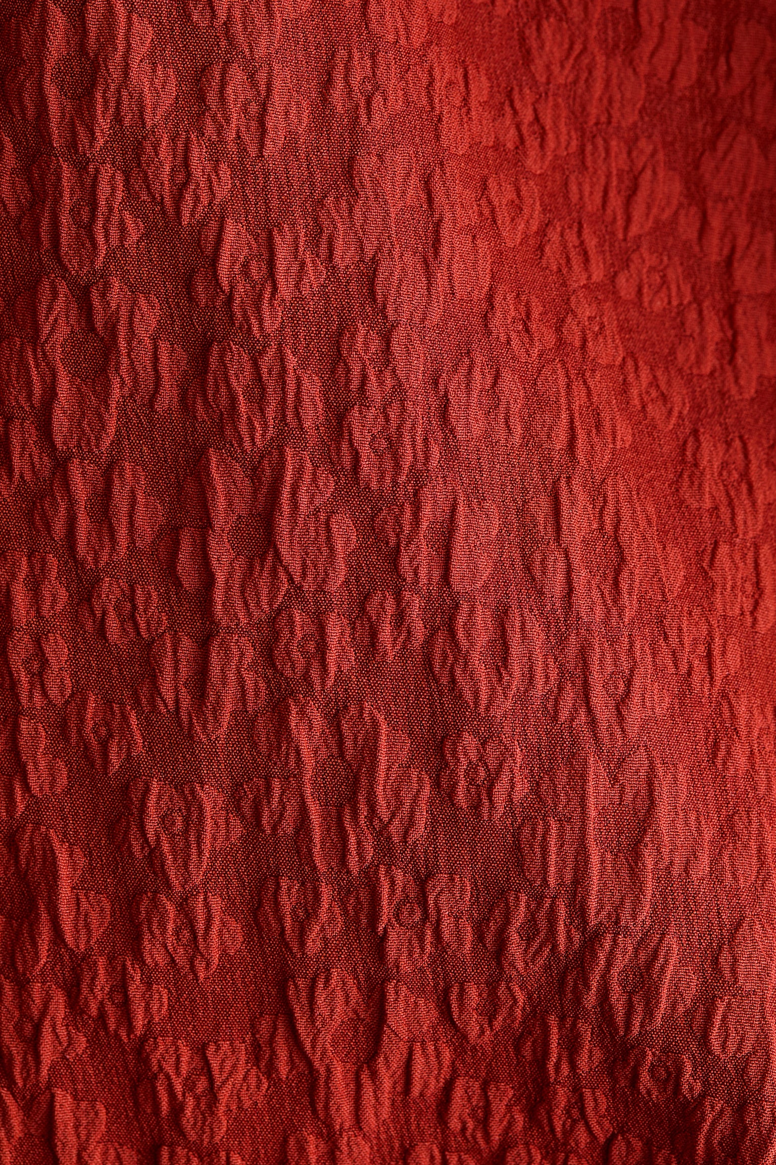 Jacquard-Weave Strappy Dress - Brick red/Black - 4