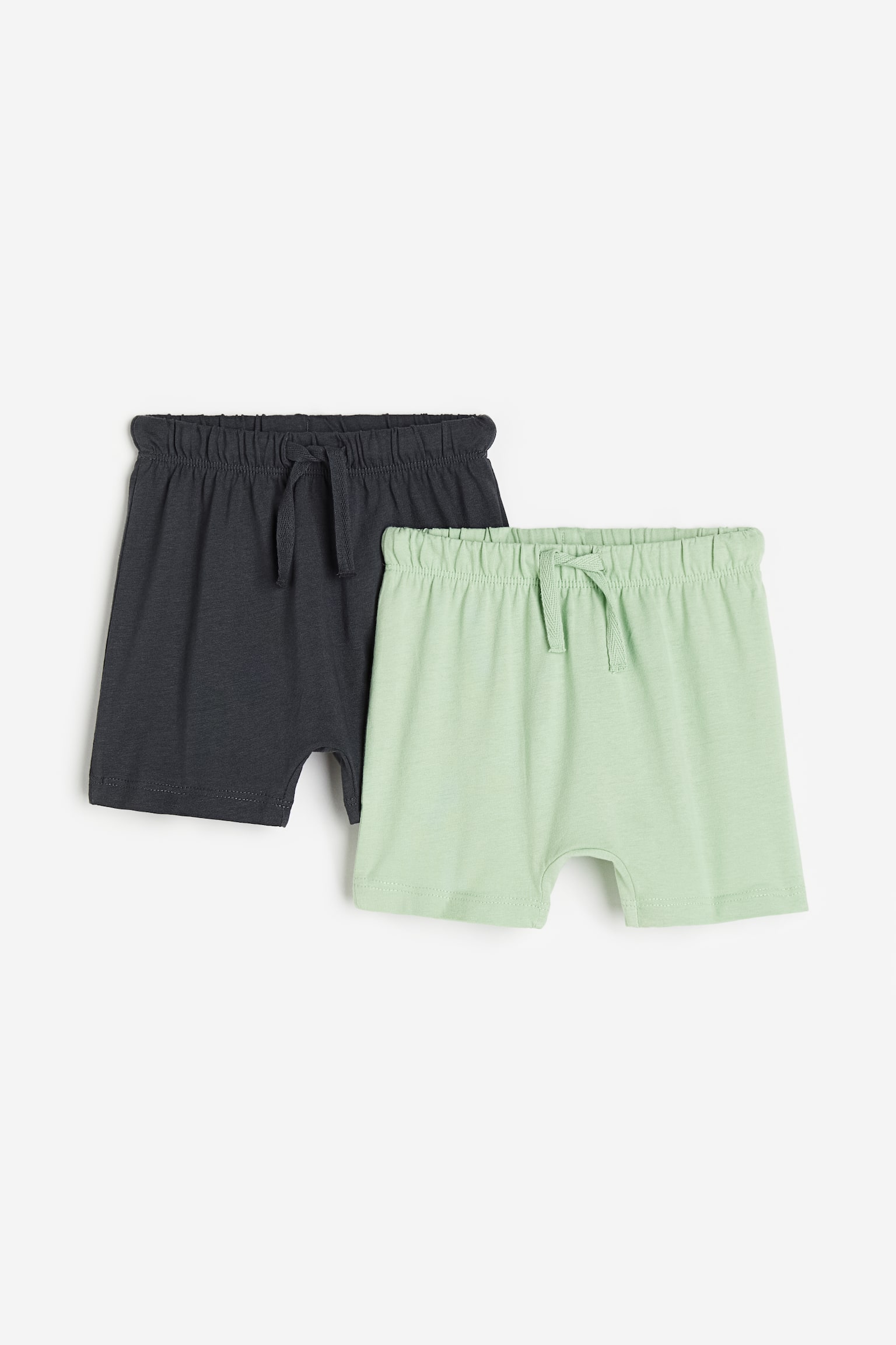 2-pack trikåshorts - Ljusgrön/Mörkgrå/Mörkgrå/Grå/Mörkblå/Ljusblå/Ljusrosa/Jordgubbar