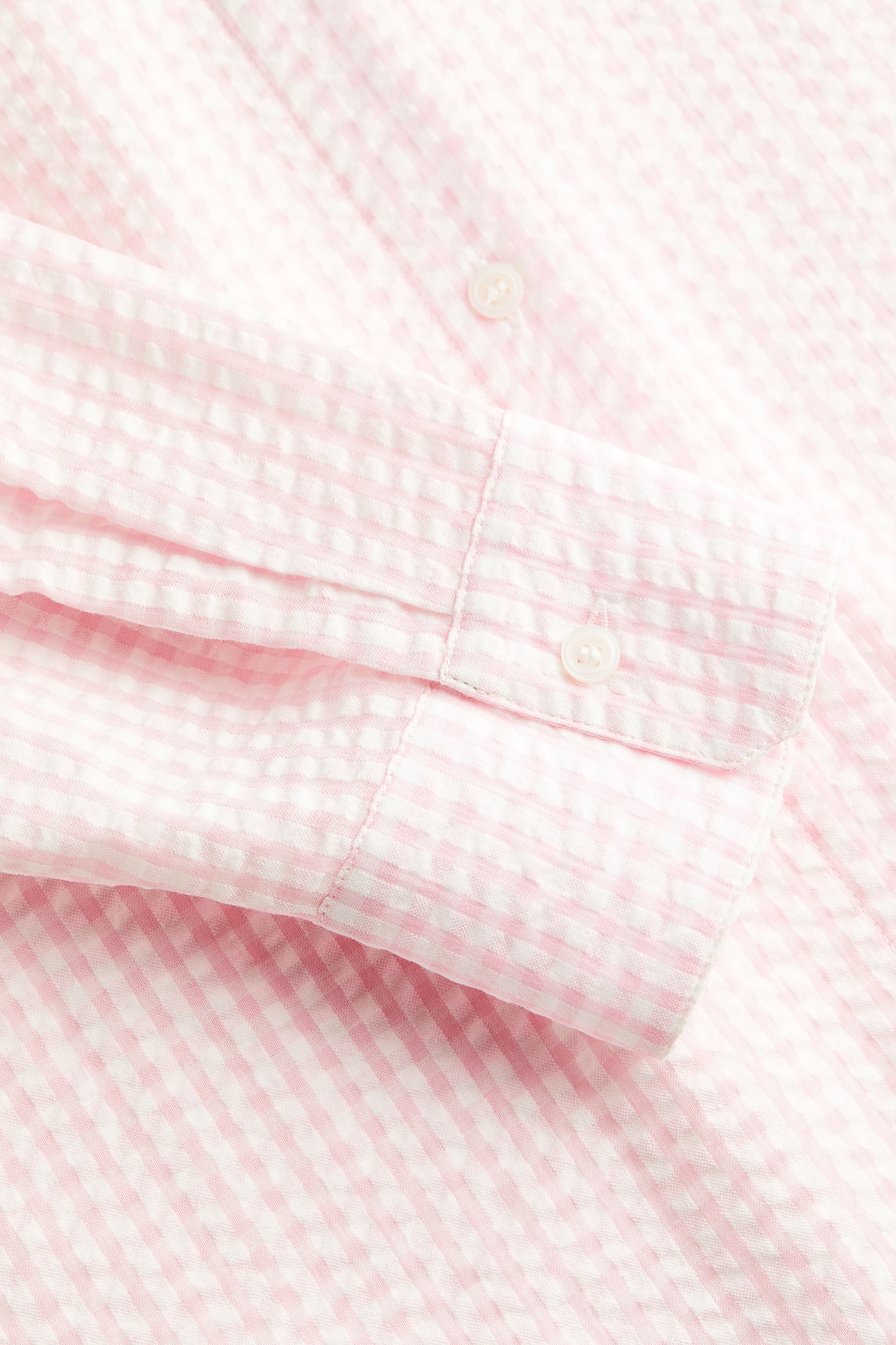 Oversized Seersucker Shirt - Light pink/Check/Light blue/Check - 2