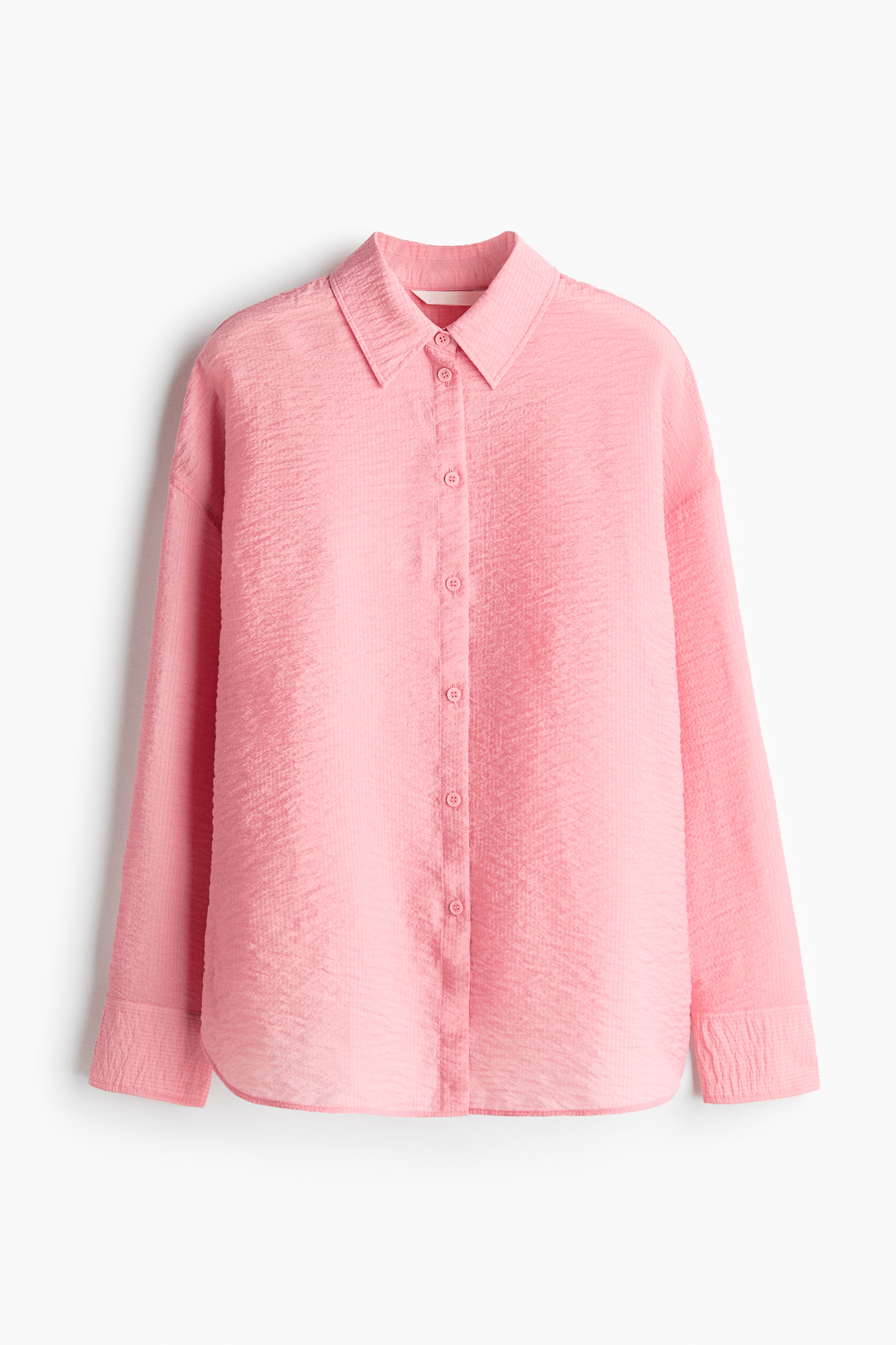 Oversized overhemdblouse - Roze/Blauw/gestreept