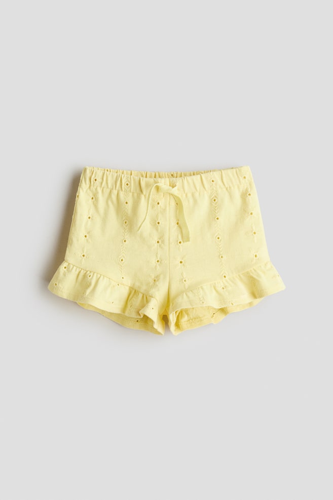 Broderie anglaise shorts - Yellow/Light pink/Turquoise/White/Hot pink - 1