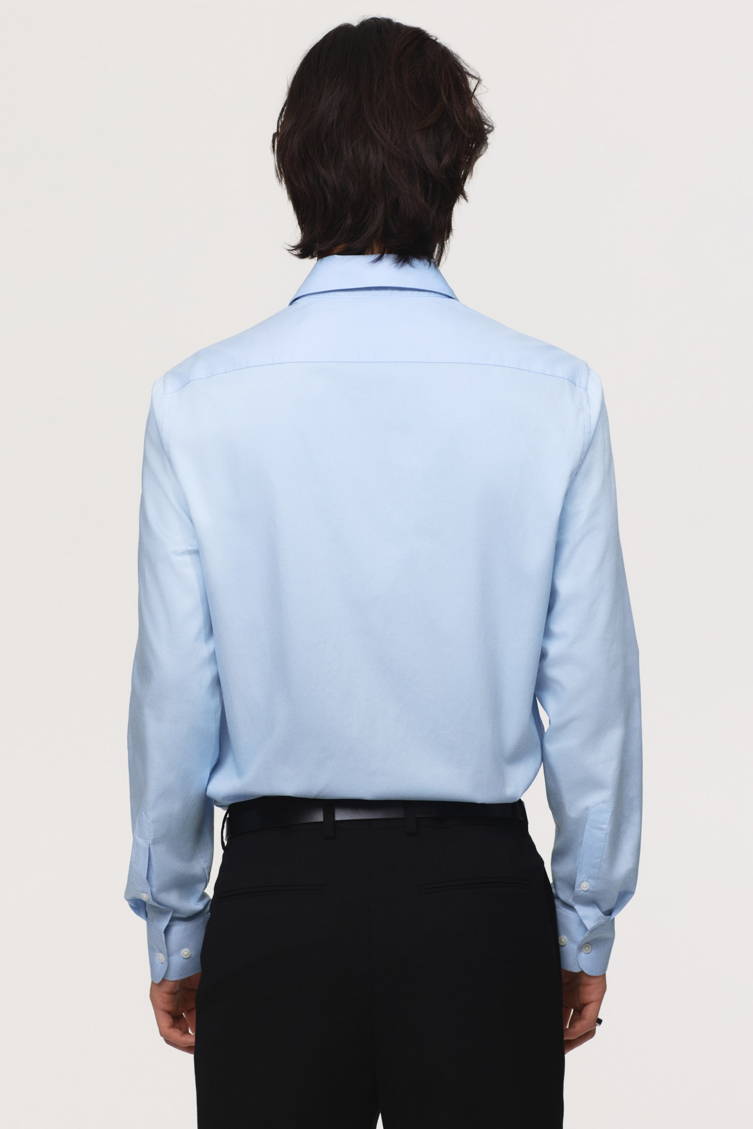 Мужская рубашка H&M Slim-Fit Cotton, цвет: Синий — фото 6