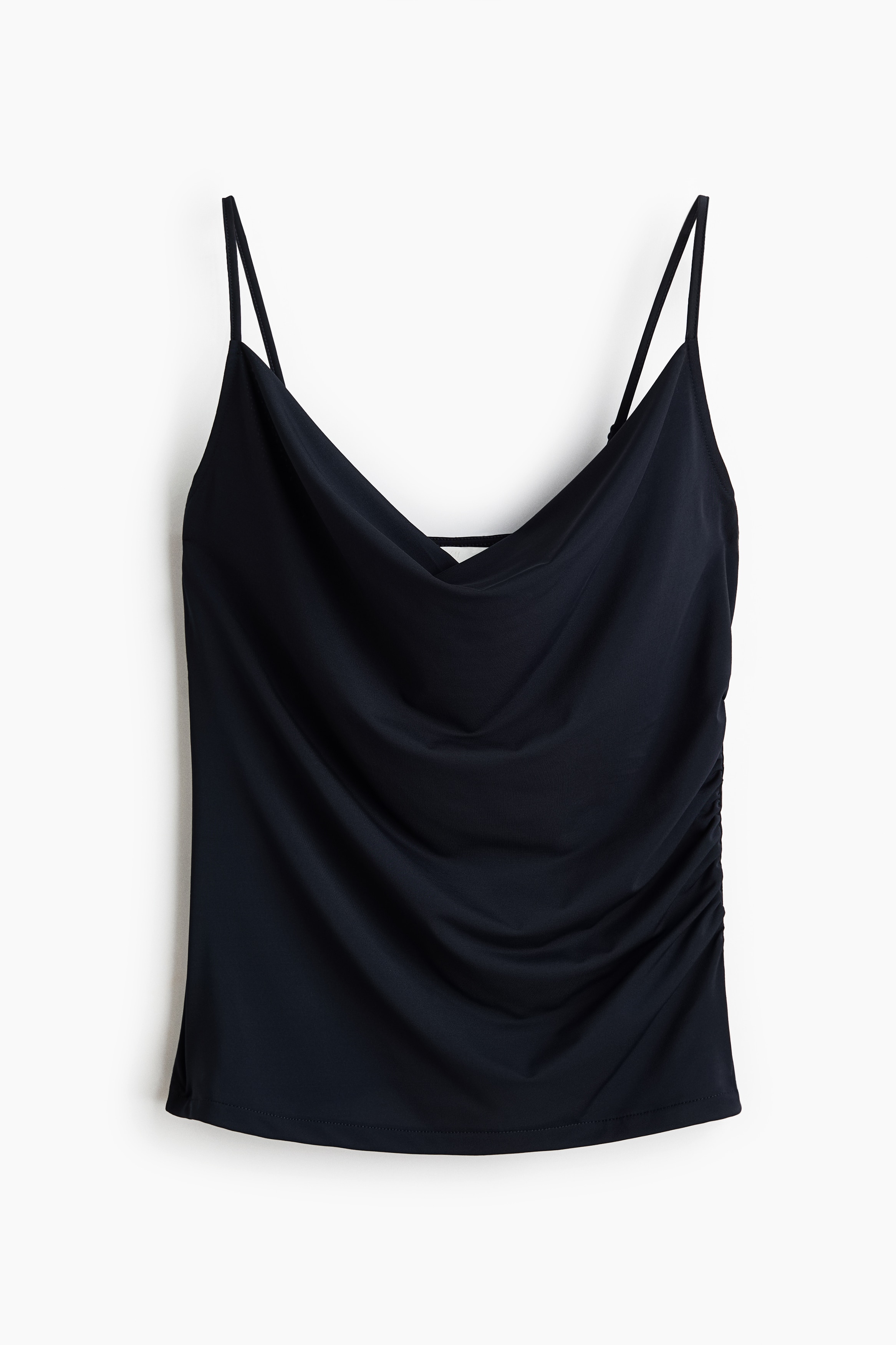Cowl-neck strappy top - Navy blue/Light pink/Dark mauve