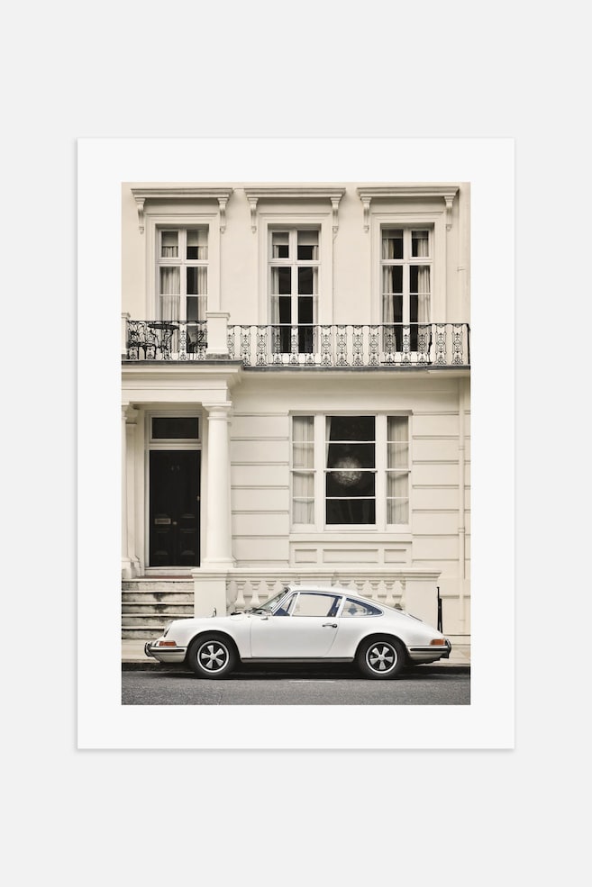 Porsche In The City Poster - Beige - 1