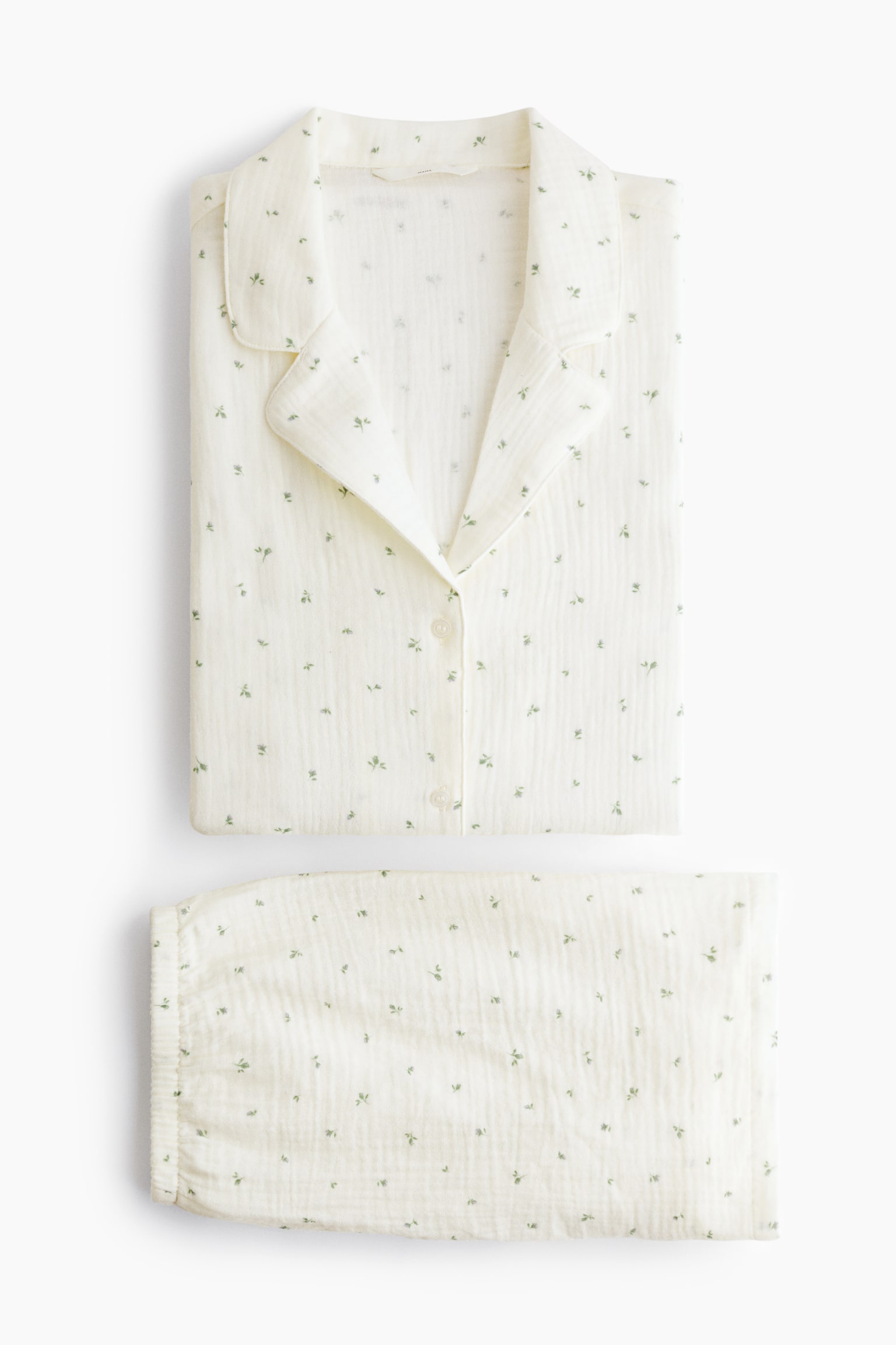 MAMA Cotton muslin pyjamas - Cream/Floral/White/Hearts/Light yellow/Striped/White/Strawberries - 5