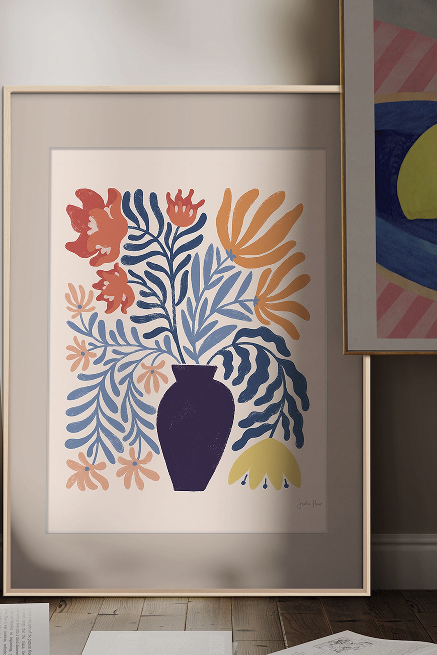 Wild Apple - Floral No. 2 (framed) - Lyserød/blomster