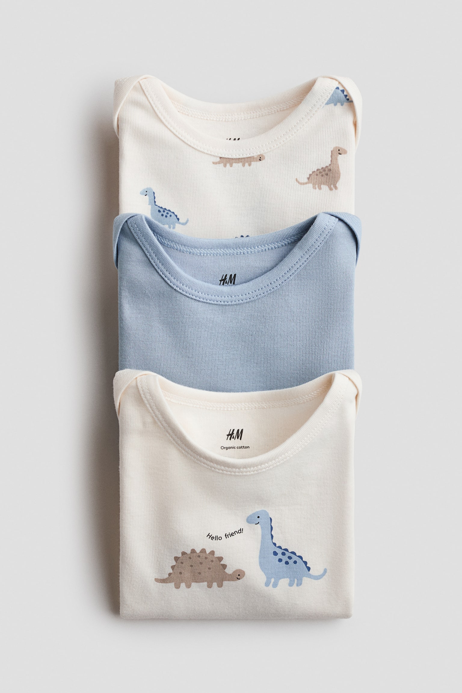 프린트 저지 바디수트 3피스 세트 - 블루/공룡/Light purple/Floral - 2