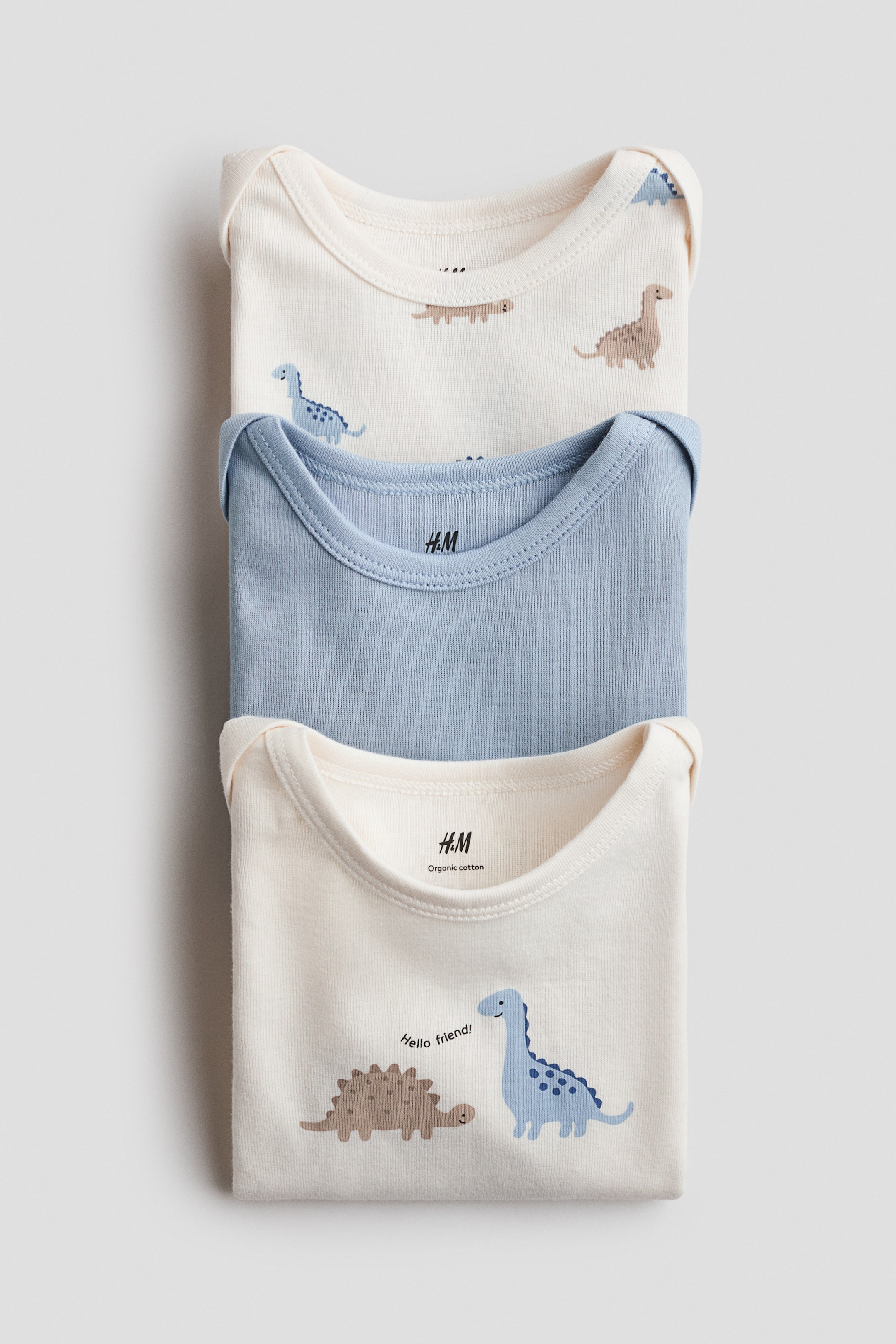 이미지 확대 보기: 프린트 저지 바디수트 3피스 세트 - 블루/공룡 - Kids | H&M KR 2