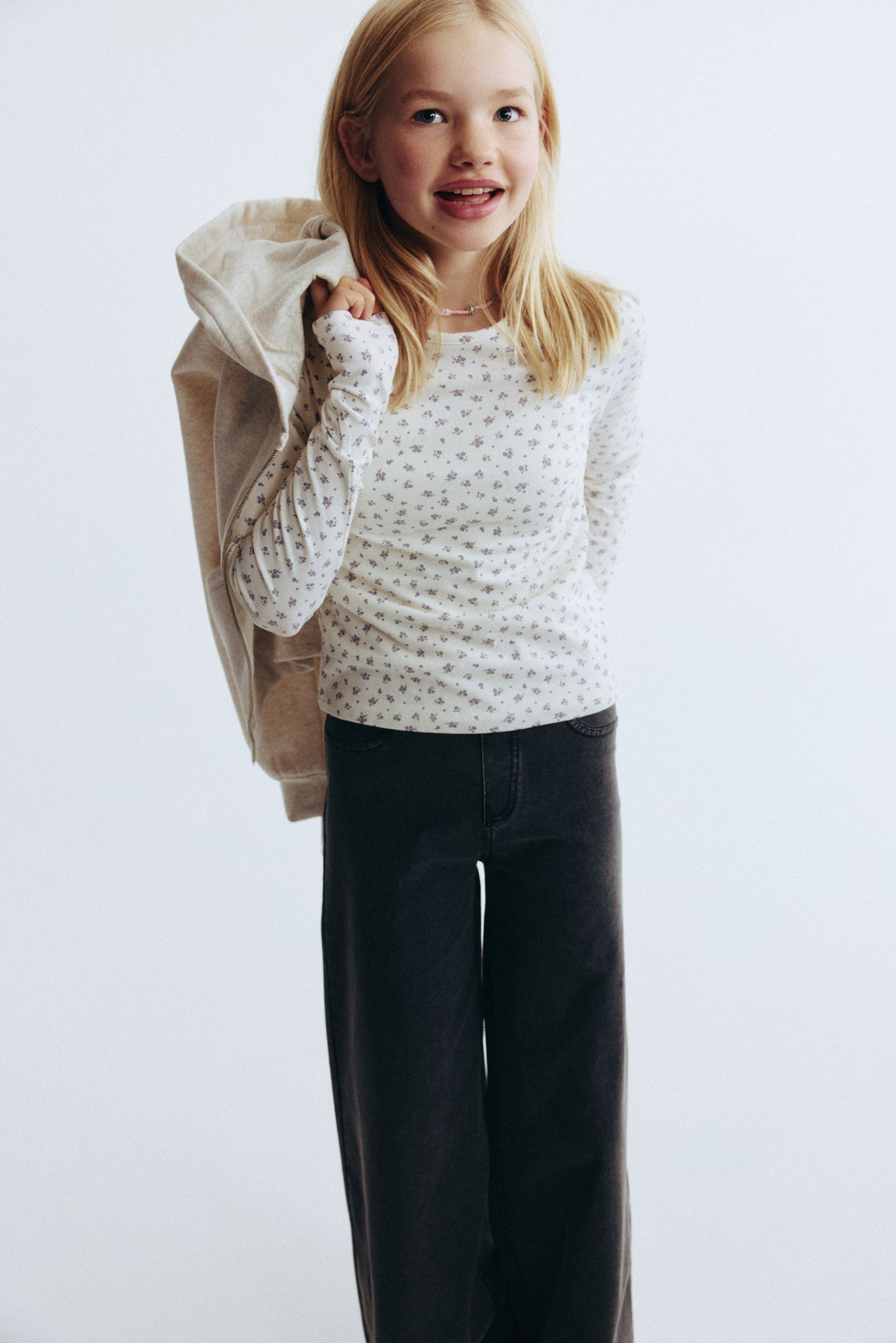 Agrandir l'image: Pantalon large façon denim - Gris denim foncé - ENFANT | H&M CH 2