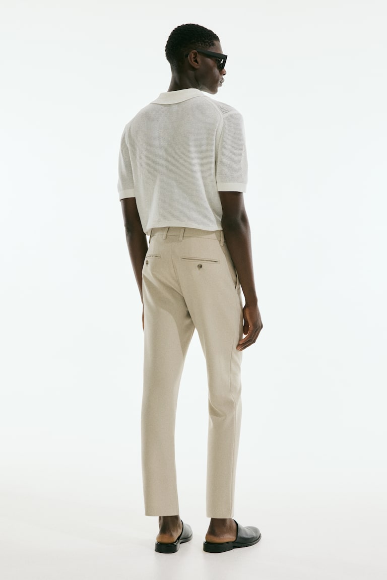Slim Fit Cropped trousers Light beige Men H&M IN