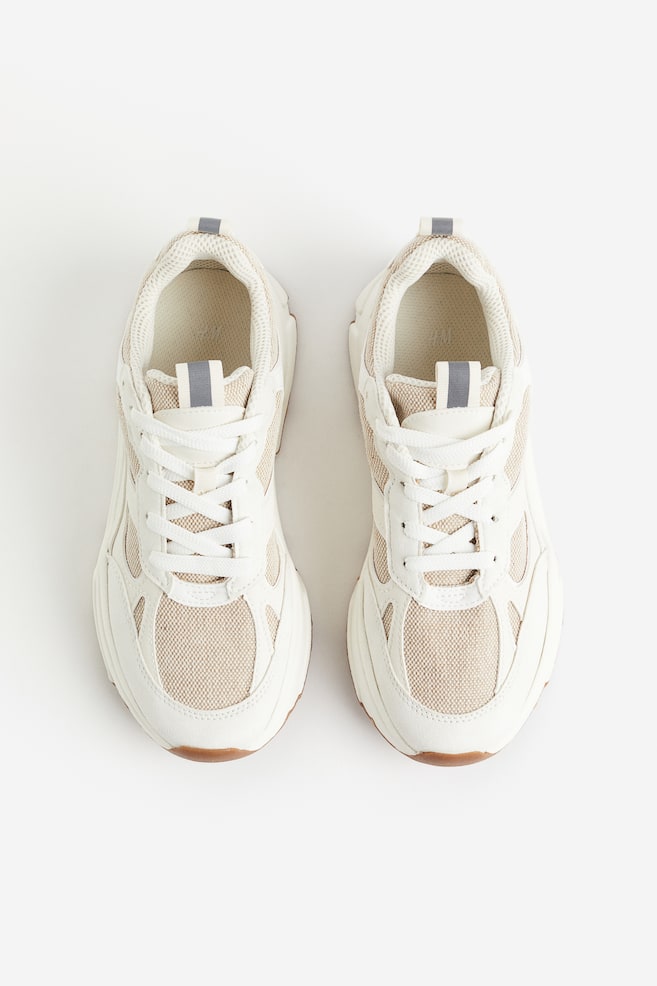 Masywne buty sportowe - Biały/Beżowy - 1