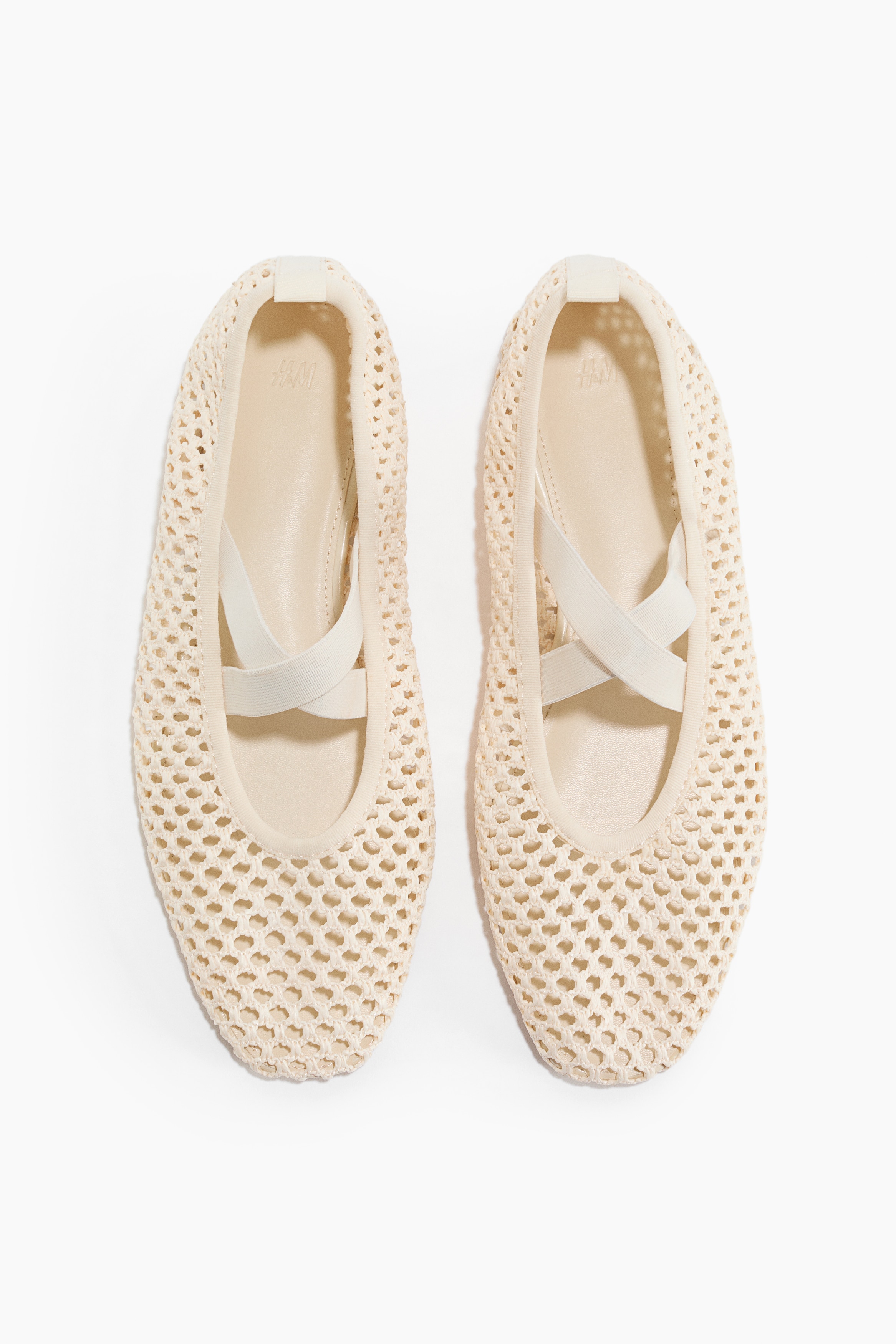 Braided Flats - Light beige/Bright red/Black