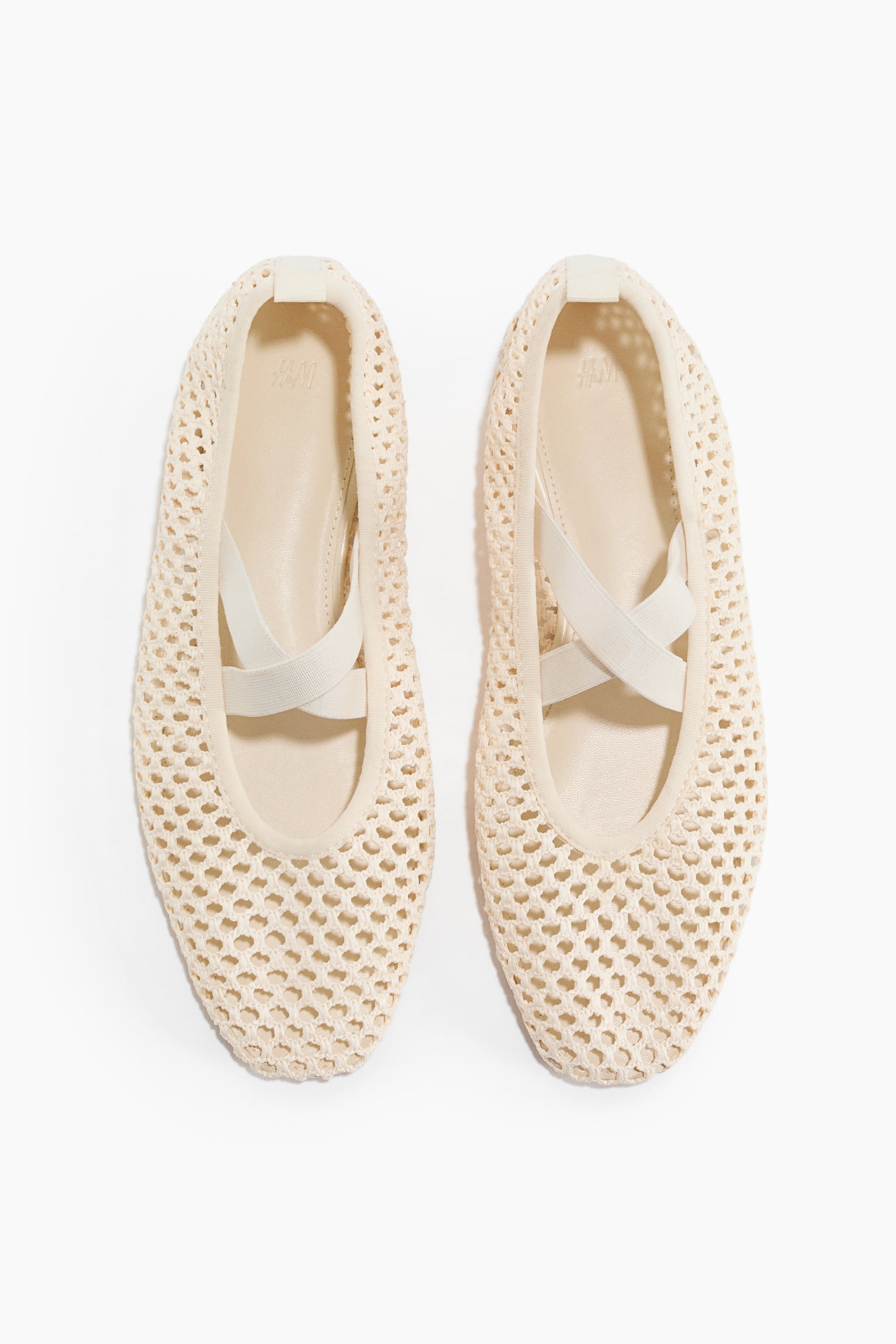 Ballerines tressées - Beige clair/Noir/Rouge vif - 1