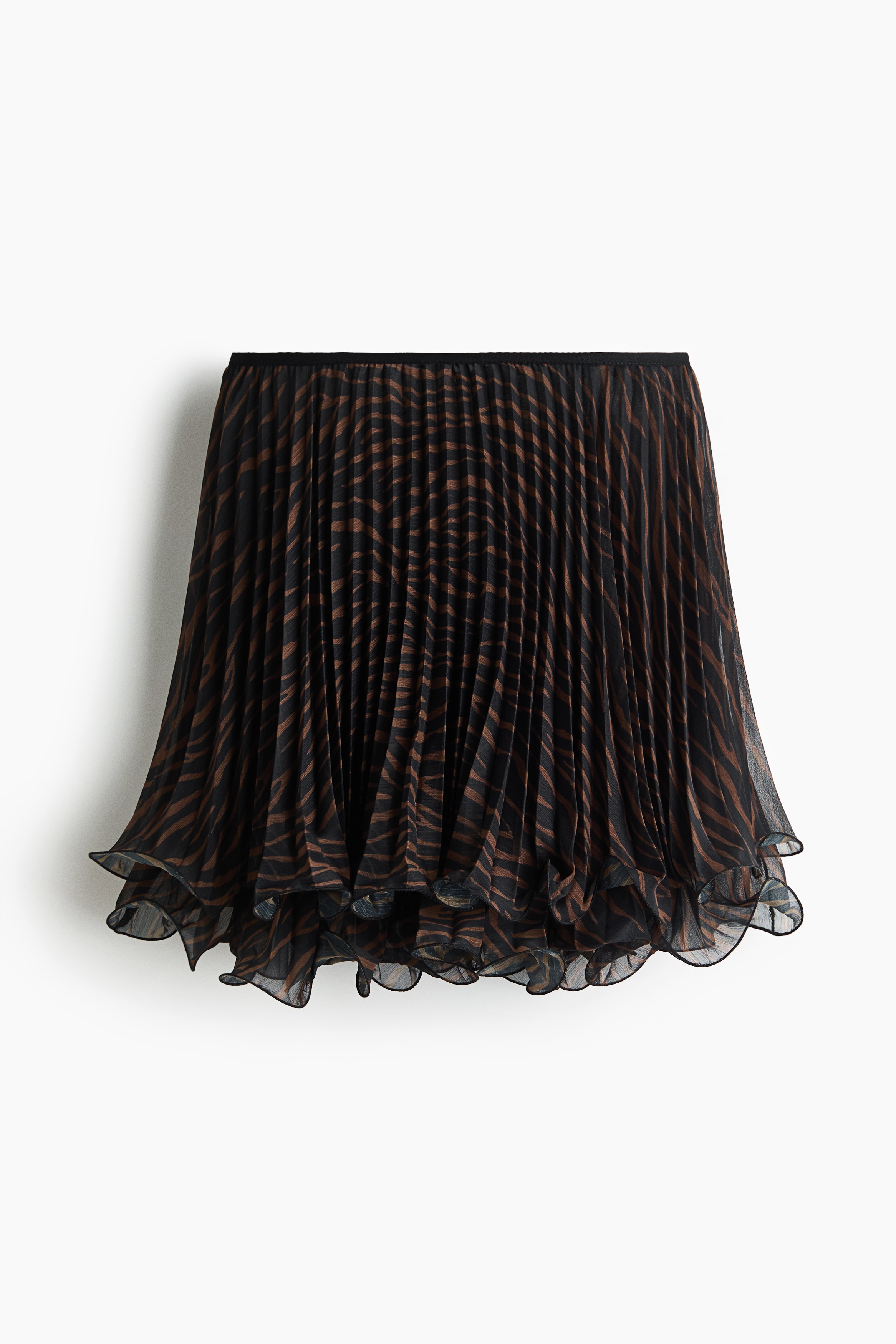 Minissaia plissada - Preto/Padrão zebra/Bordeaux/Bolinhas