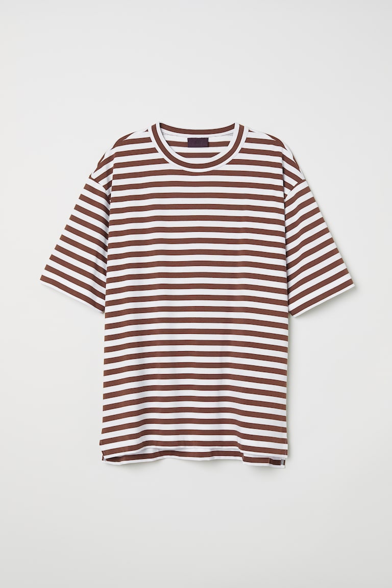 T-shirt a righe Marrone/bianco righe UOMO H&M IT