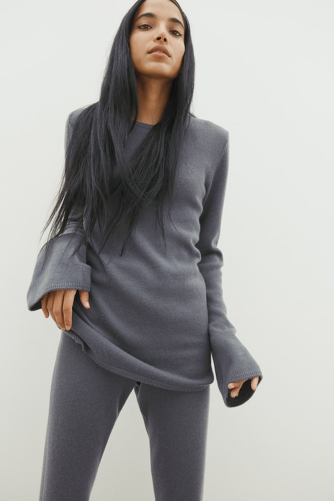 Cashmere-blend jumper - Dark grey/Black - 3