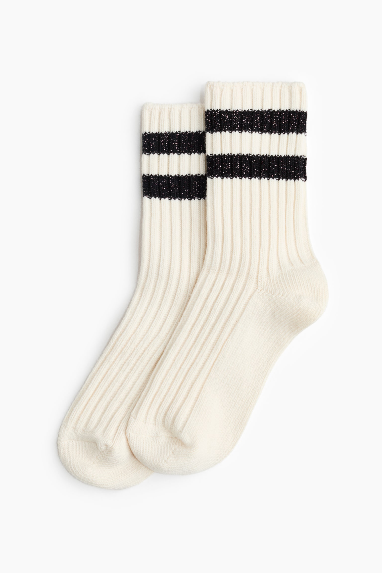 Rib-knit socks - Blanco/Franjas - 1