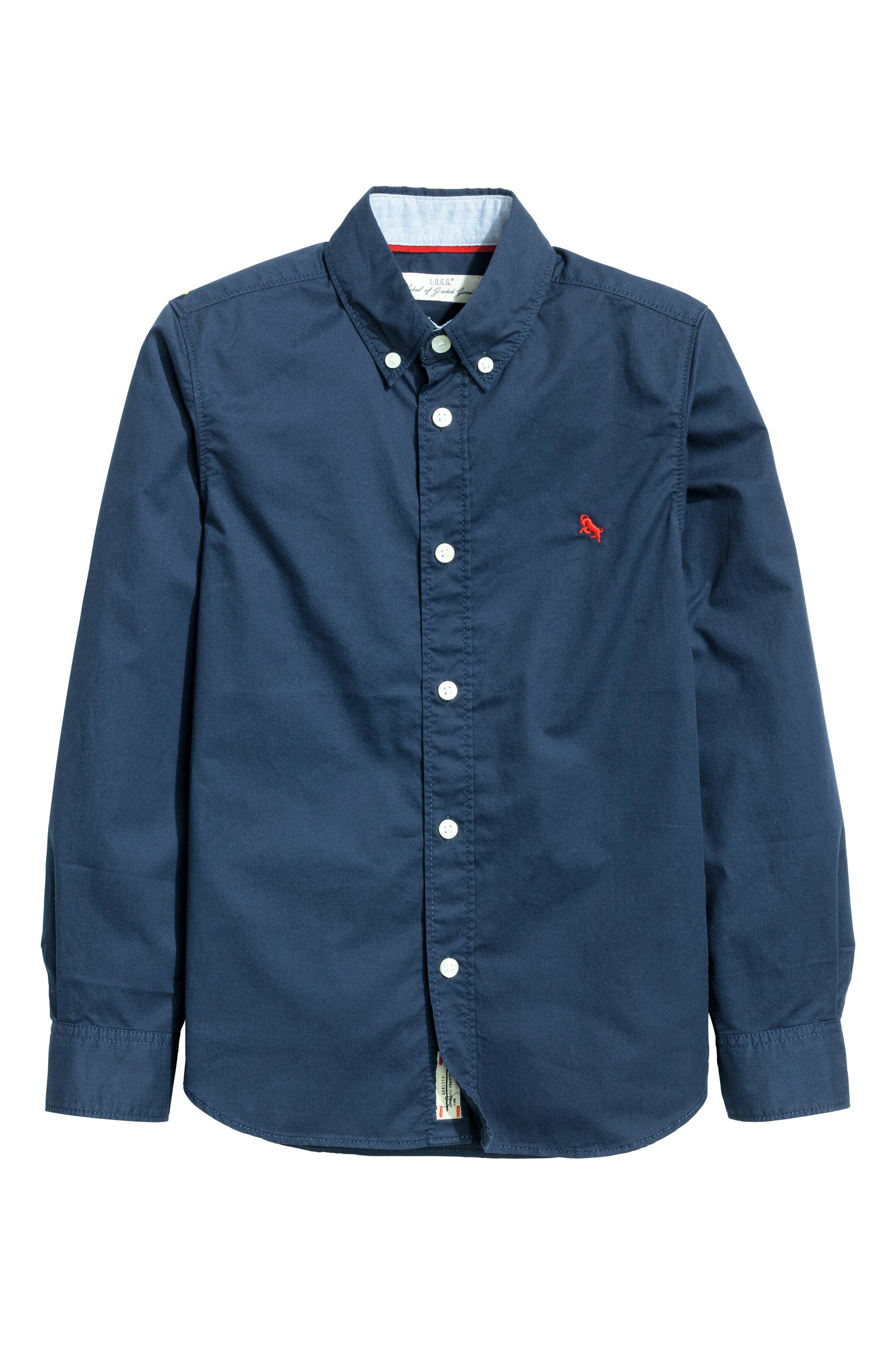 View larger image: Cotton shirt - Dark blue - Kids | H&M GB 1