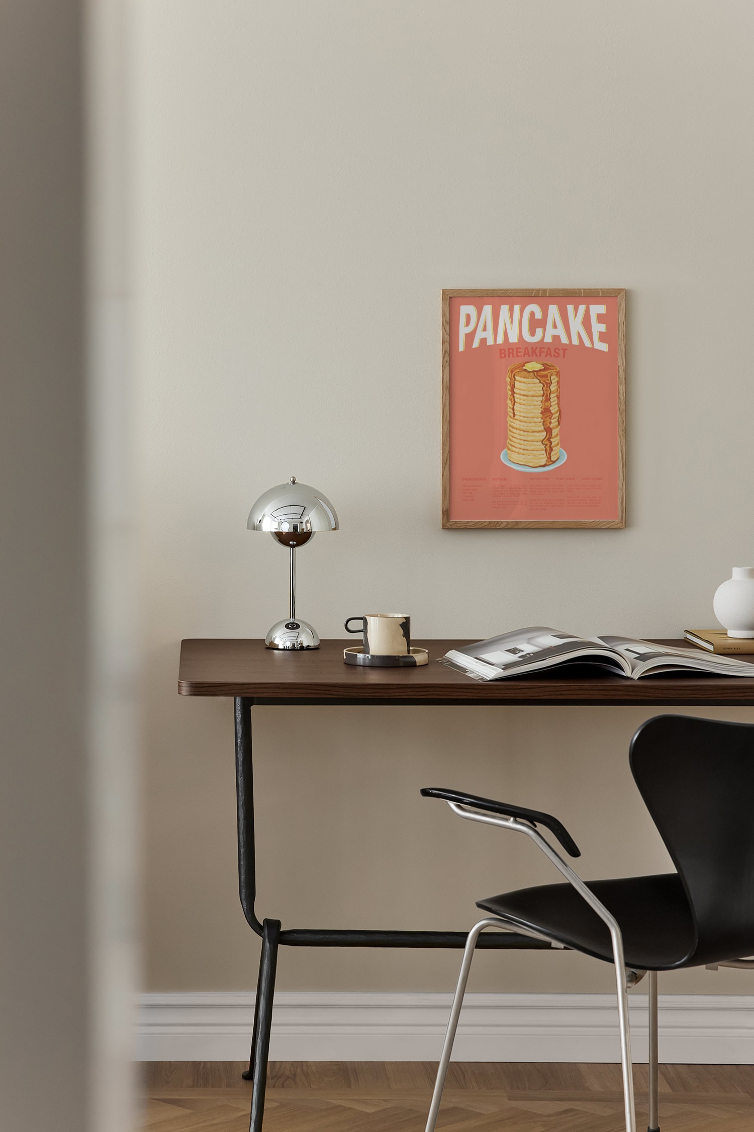 Pancake Breakfast Plakat - Orange/hvid/pink