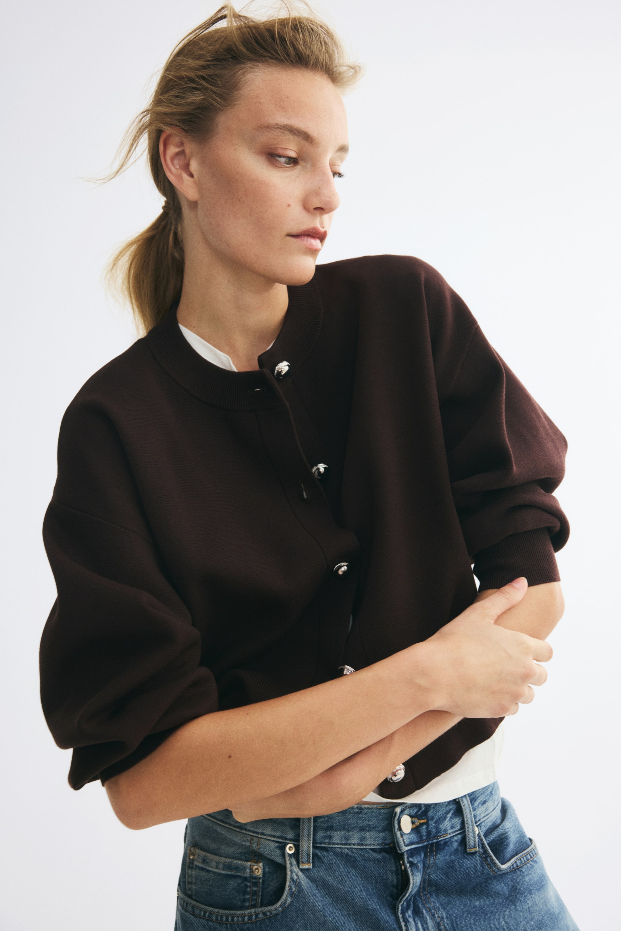 View larger image: Fine-knit cardigan - Dark brown - Ladies | H&M GB 1