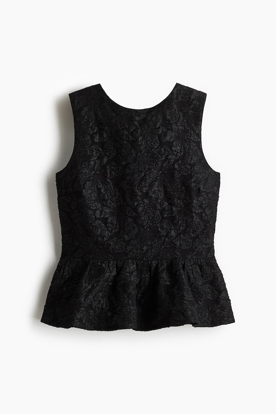 Женские топы H&M Bow-Detail Peplum Top