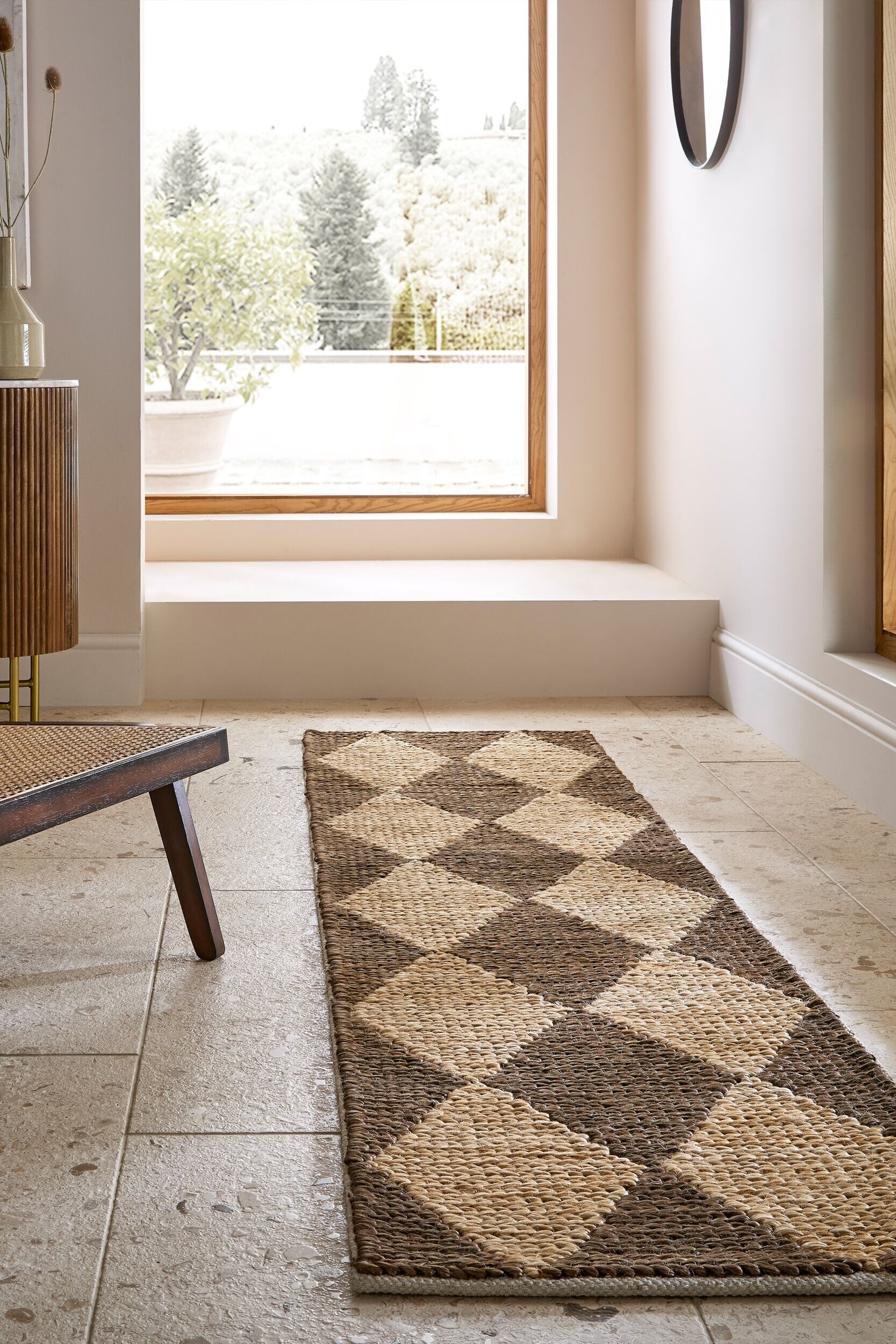 Tapis De Sol Effie Diamond Chunky Jute - Brun Foncé
