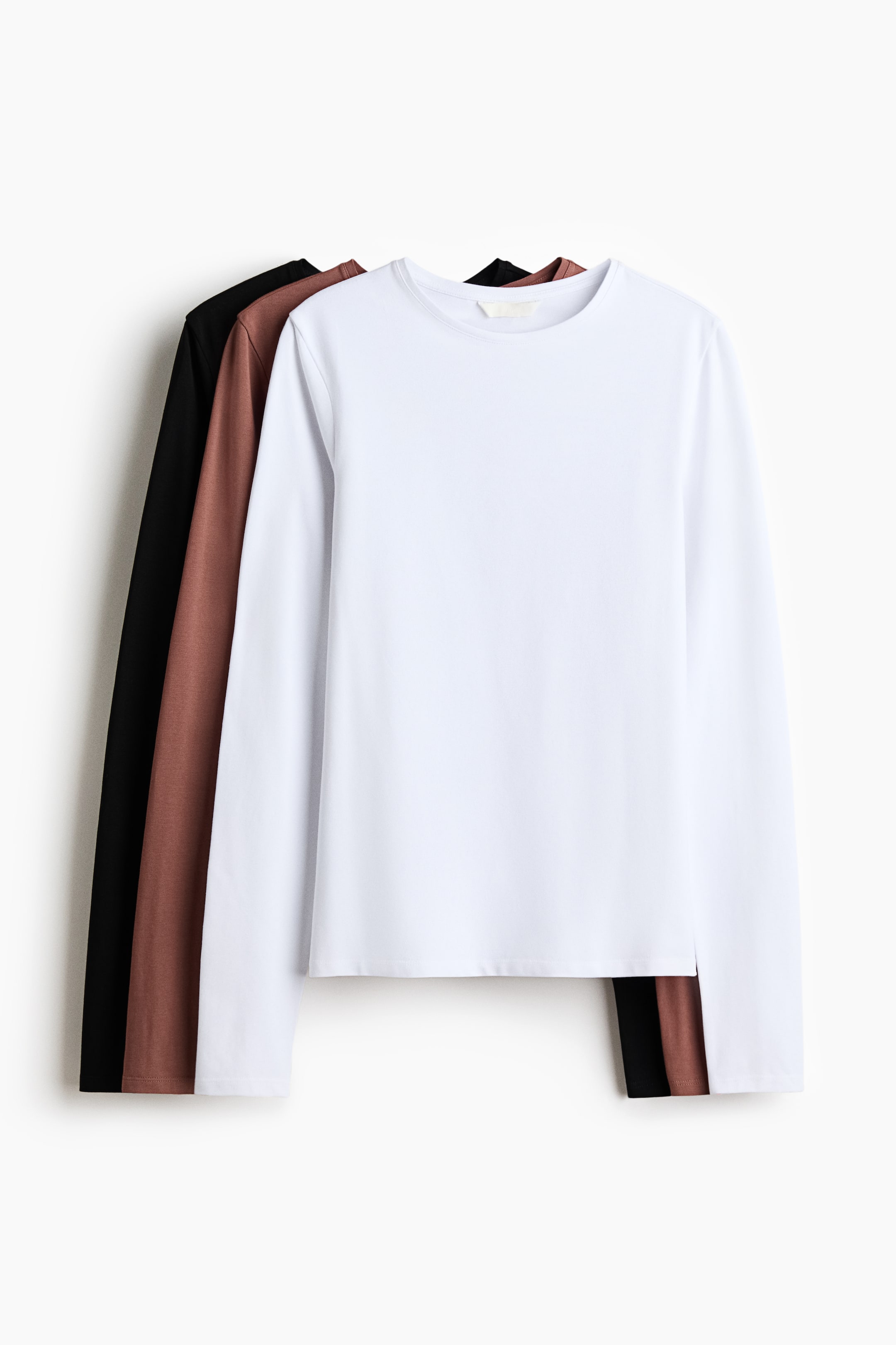 View larger image: 3-pack jersey tops - Dusty pink/Black/White - Ladies | H&M IE 1