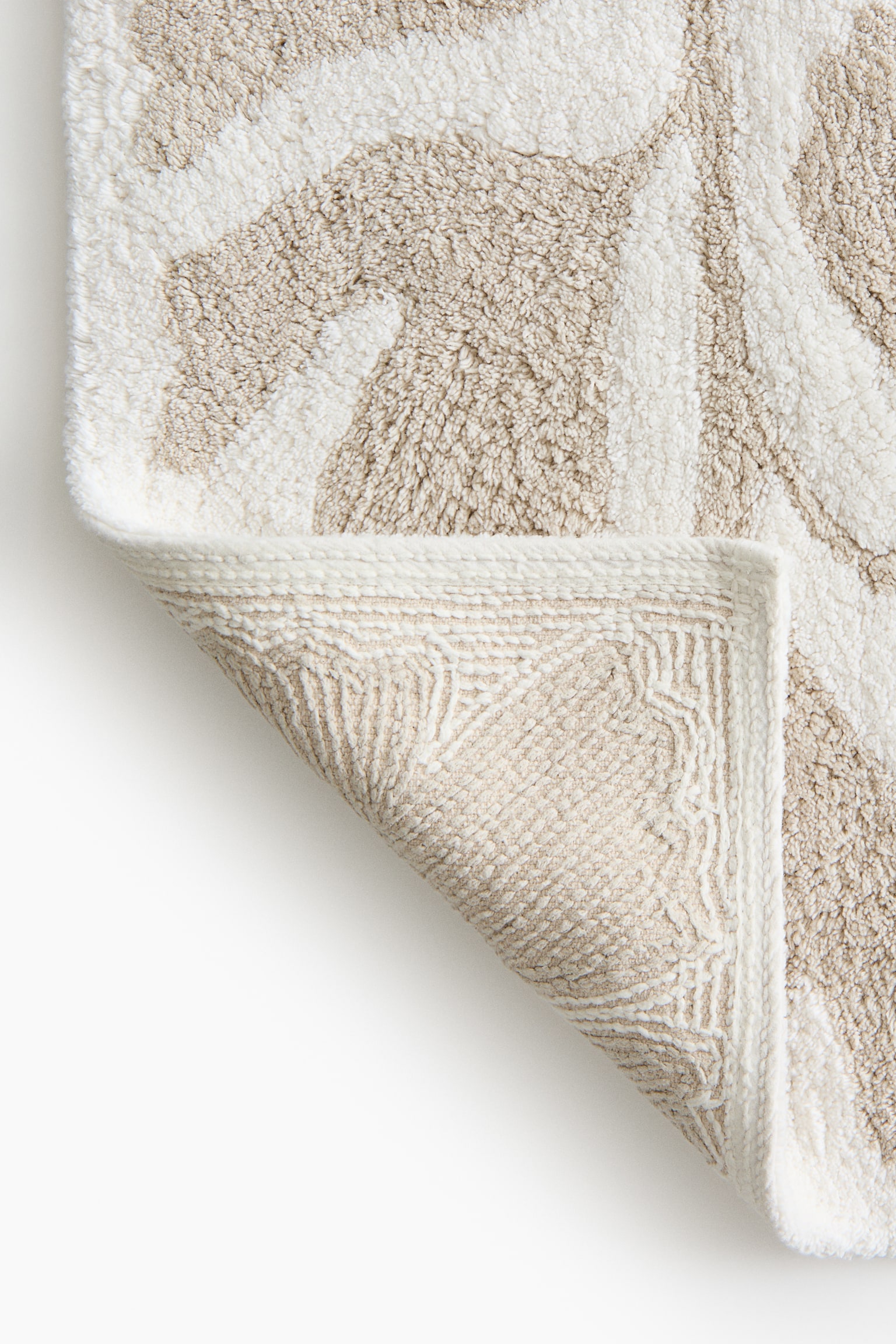 Tufted cotton bath mat - Light beige/White/Khaki green/White - 3