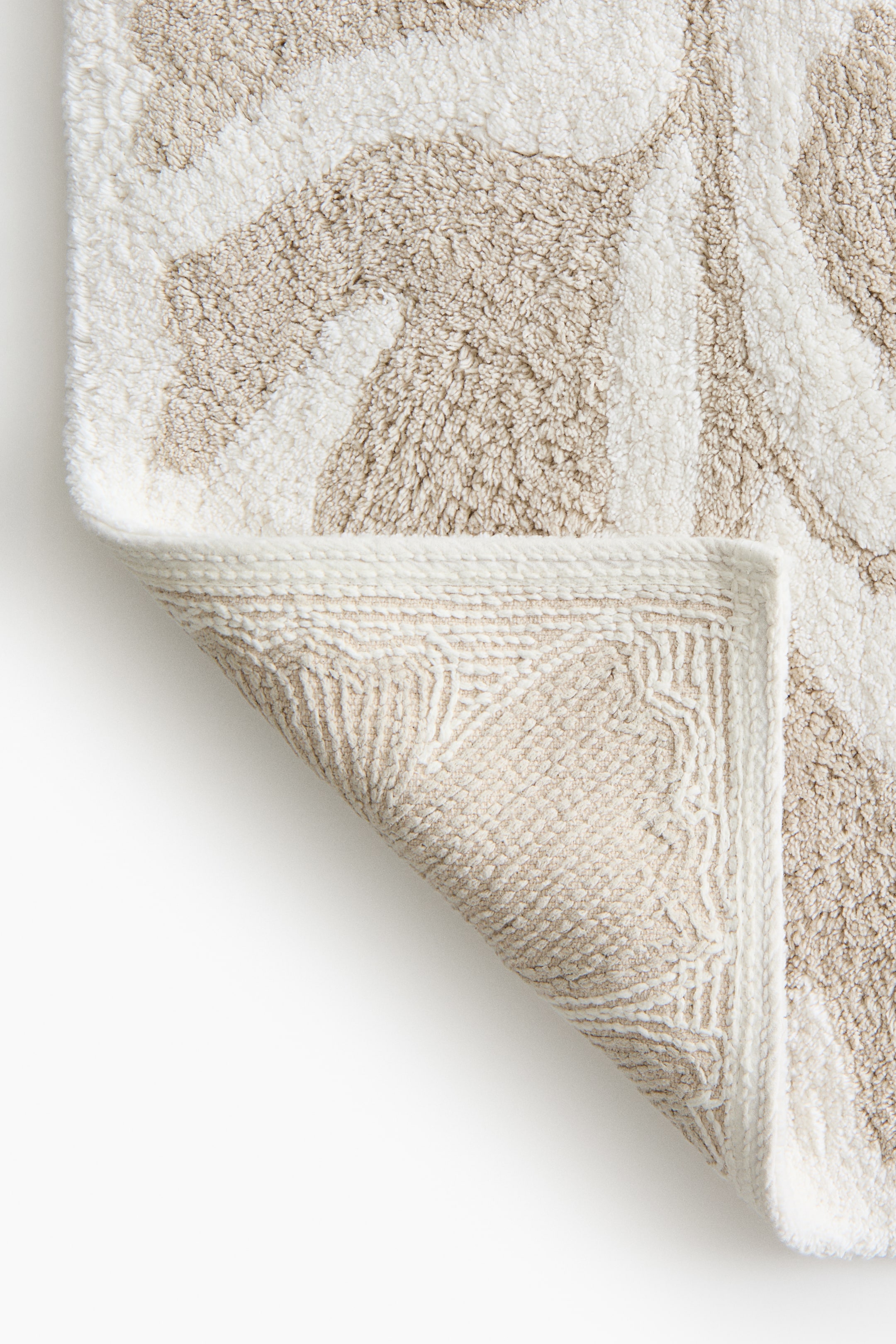 拡大画像を表示: タフテッドコットンバスマット - ライトベージュ／ホワイト - Home All | H&M JP 3