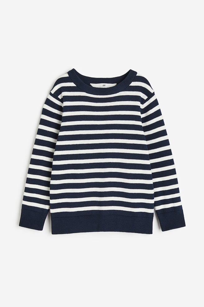 Jacquard-knit cotton jumper - Navy blue/Striped/Navy blue/Striped/Dark blue/Block-striped/Light beige/Striped/dc/dc/dc - 2