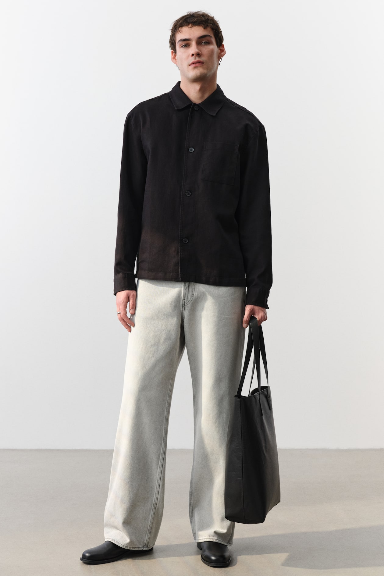 Loose Straight High Jeans - Gris denim clair - HOMME | H&M FR